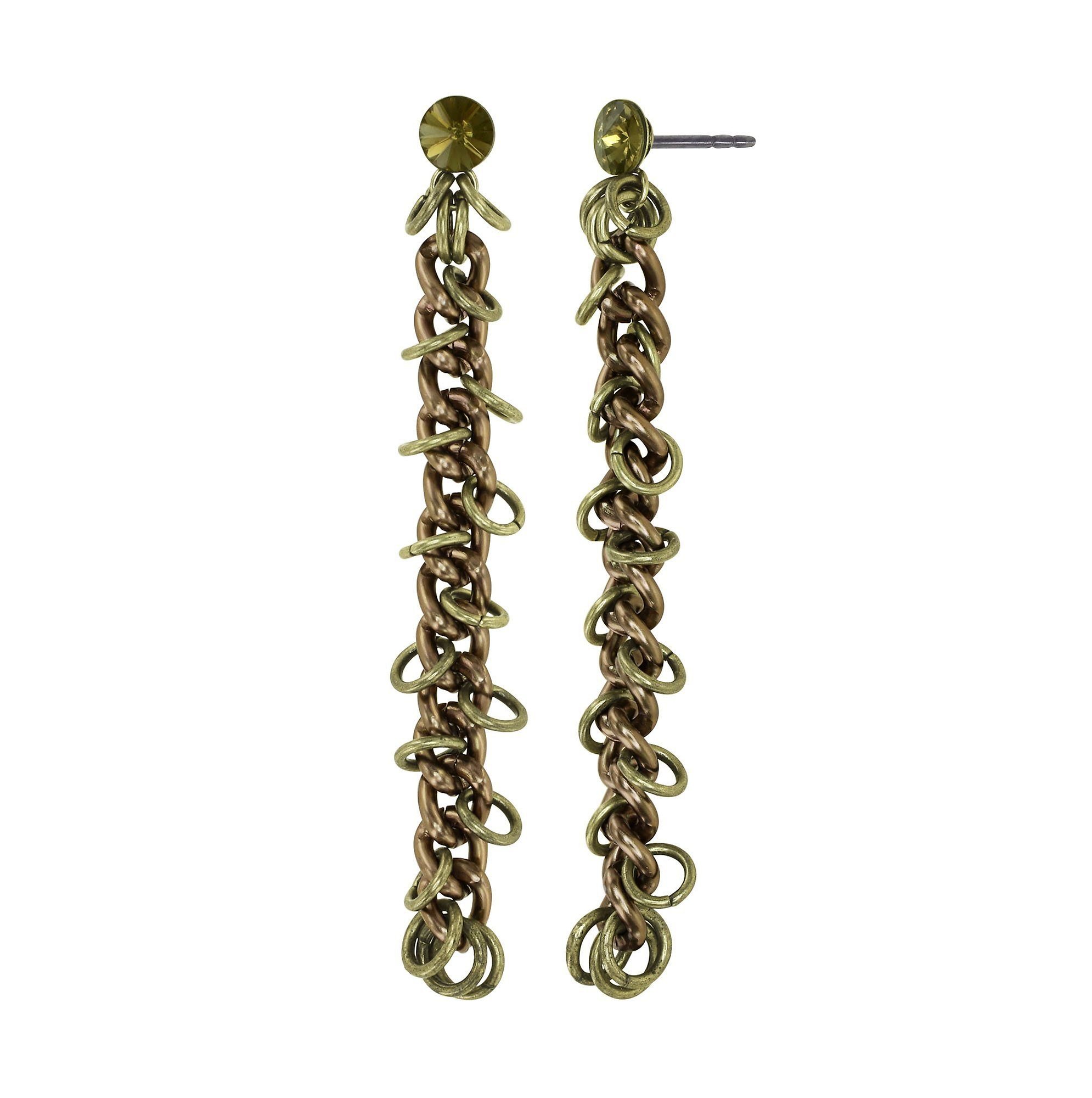 image pour Clou d'oreille pendant Unchained Marron  