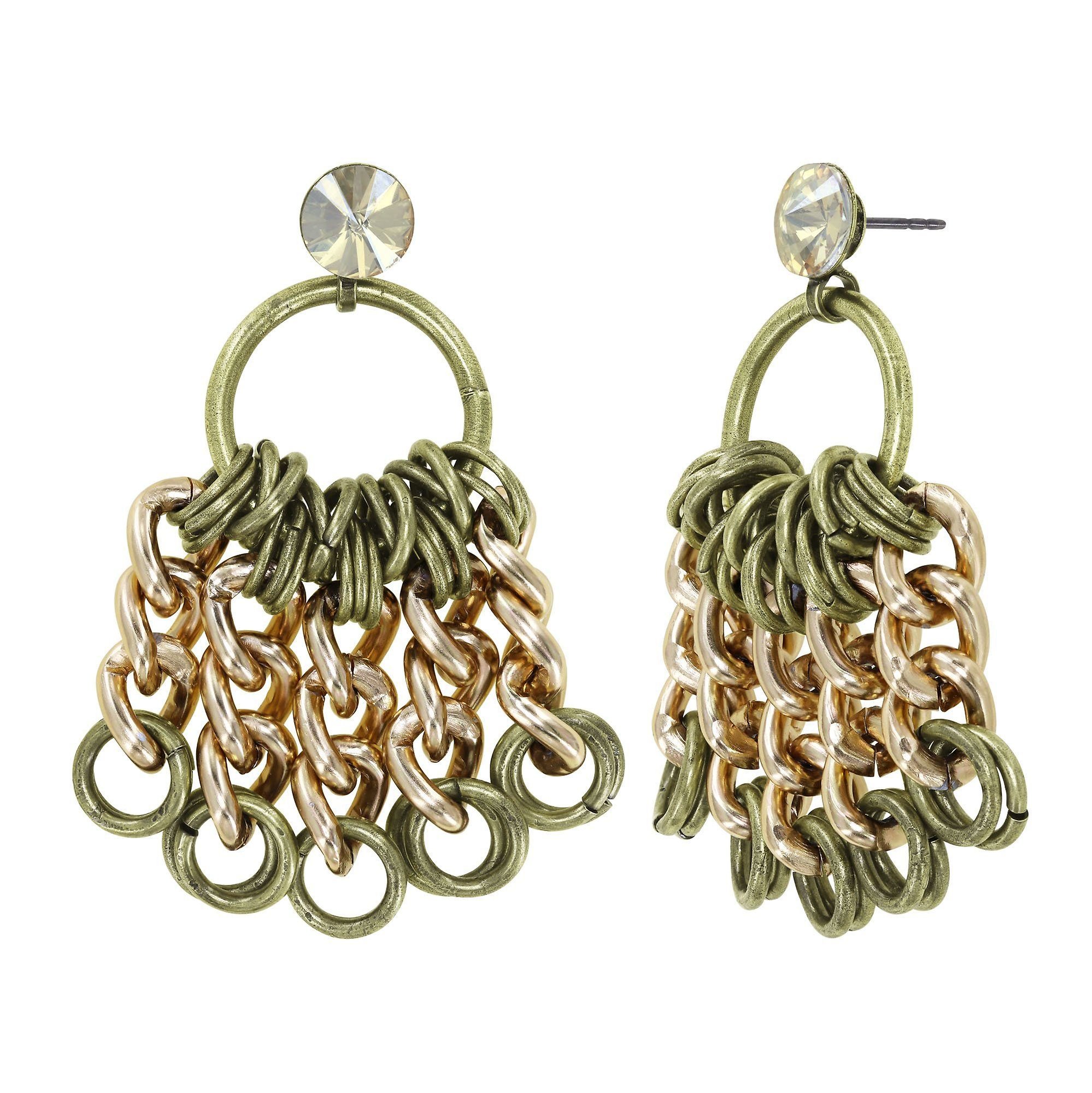 image for Earring Stud Dangling Unchained Gold  