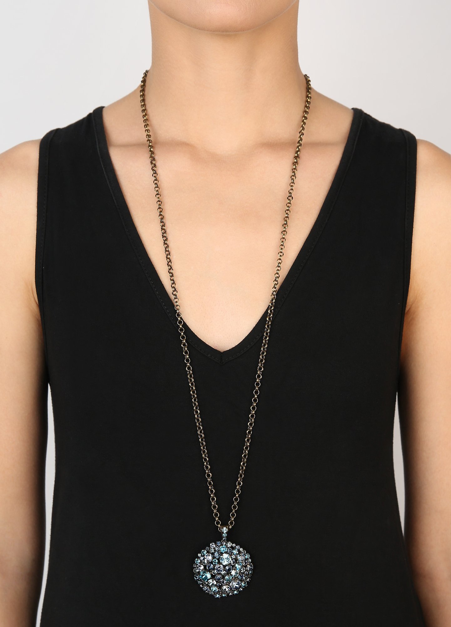 image pour Collier pendant (long) Ballroom Bleu / Vert  