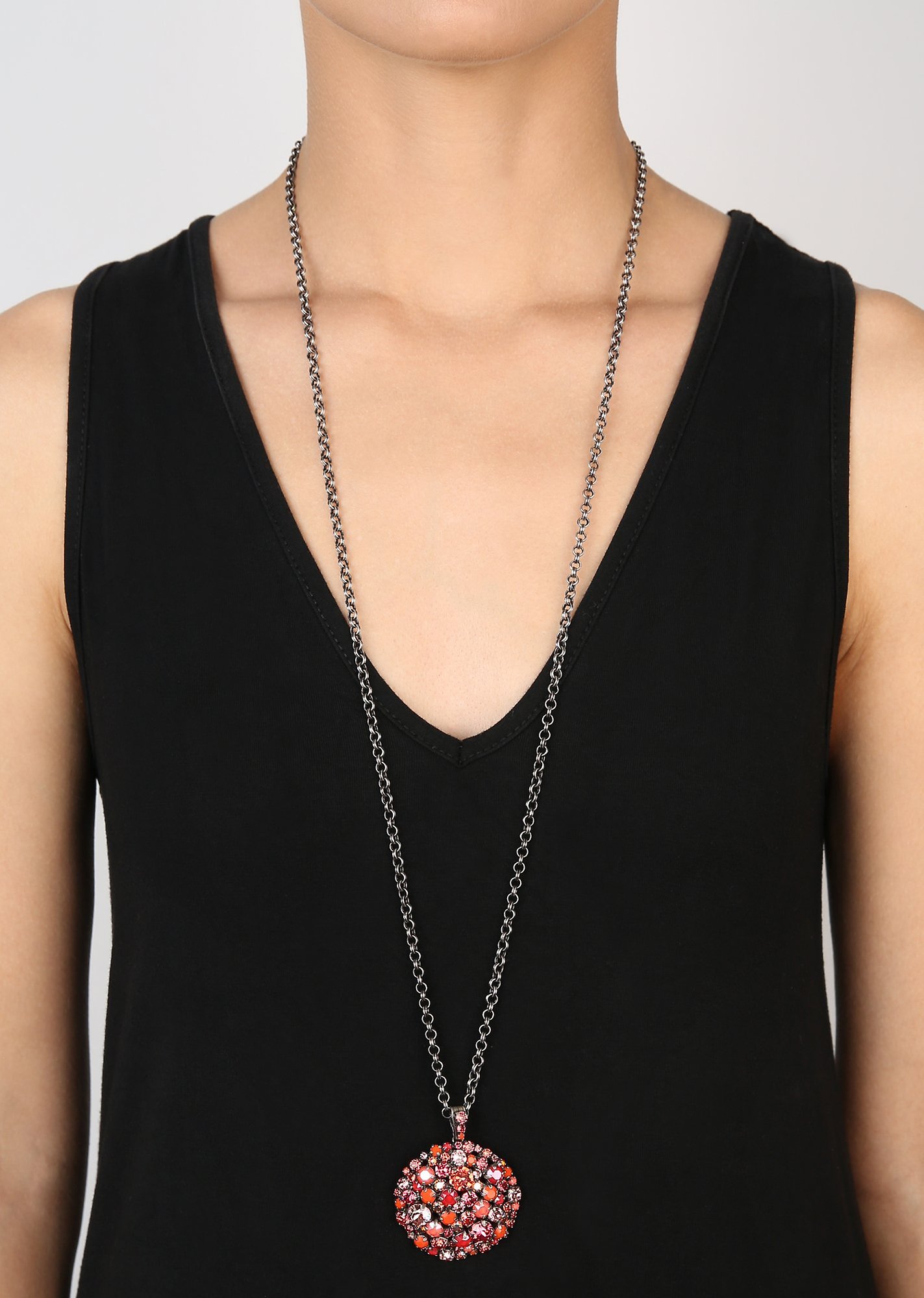 image for Necklace pendant (long) Ballroom Red  