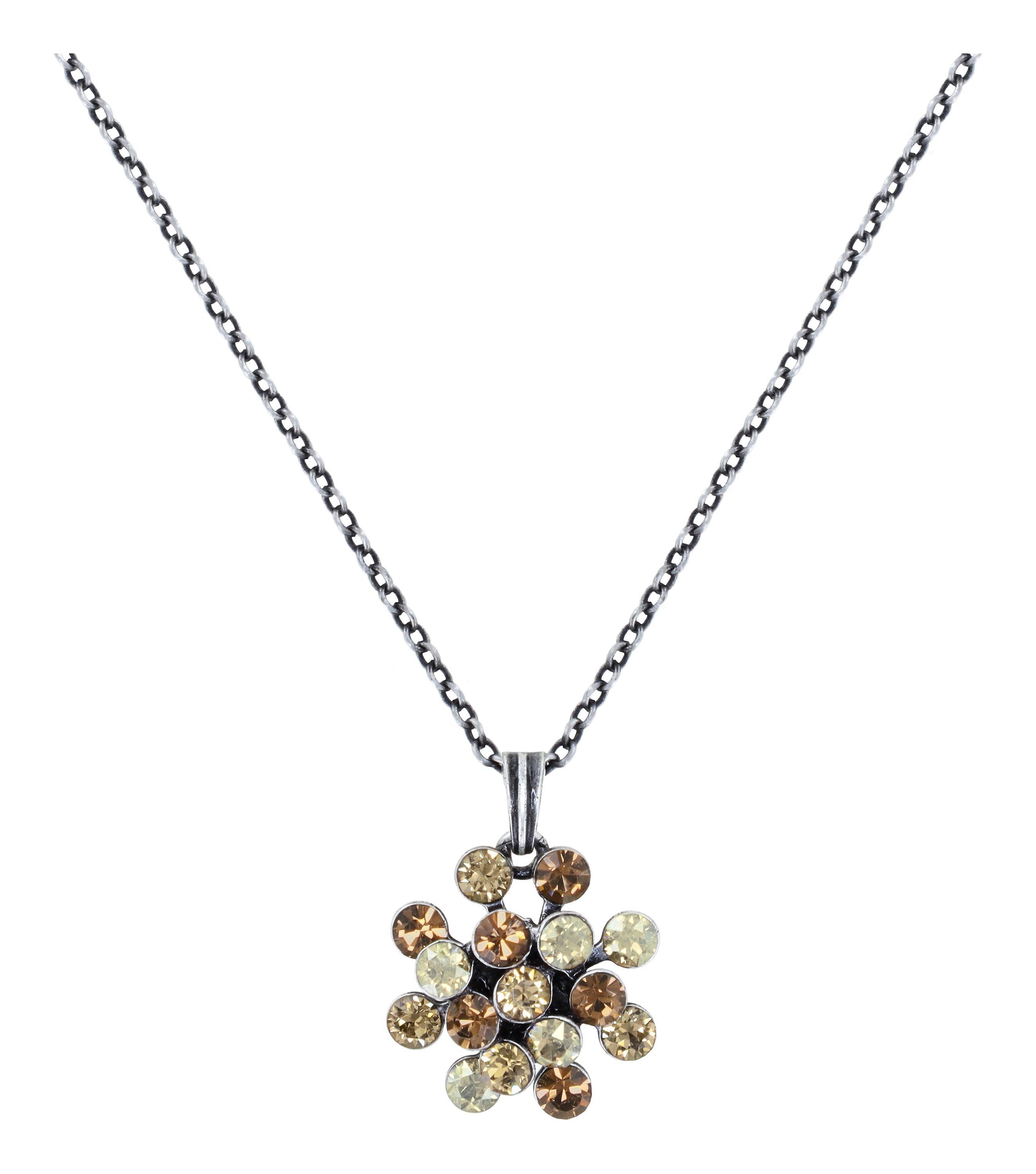 Konplott Braccialetto Magic Fireball A Maglia Fine - Cristalli Swarovski Rotondi Grigi E Bianchi, Argento Rodiato, 17 Cm