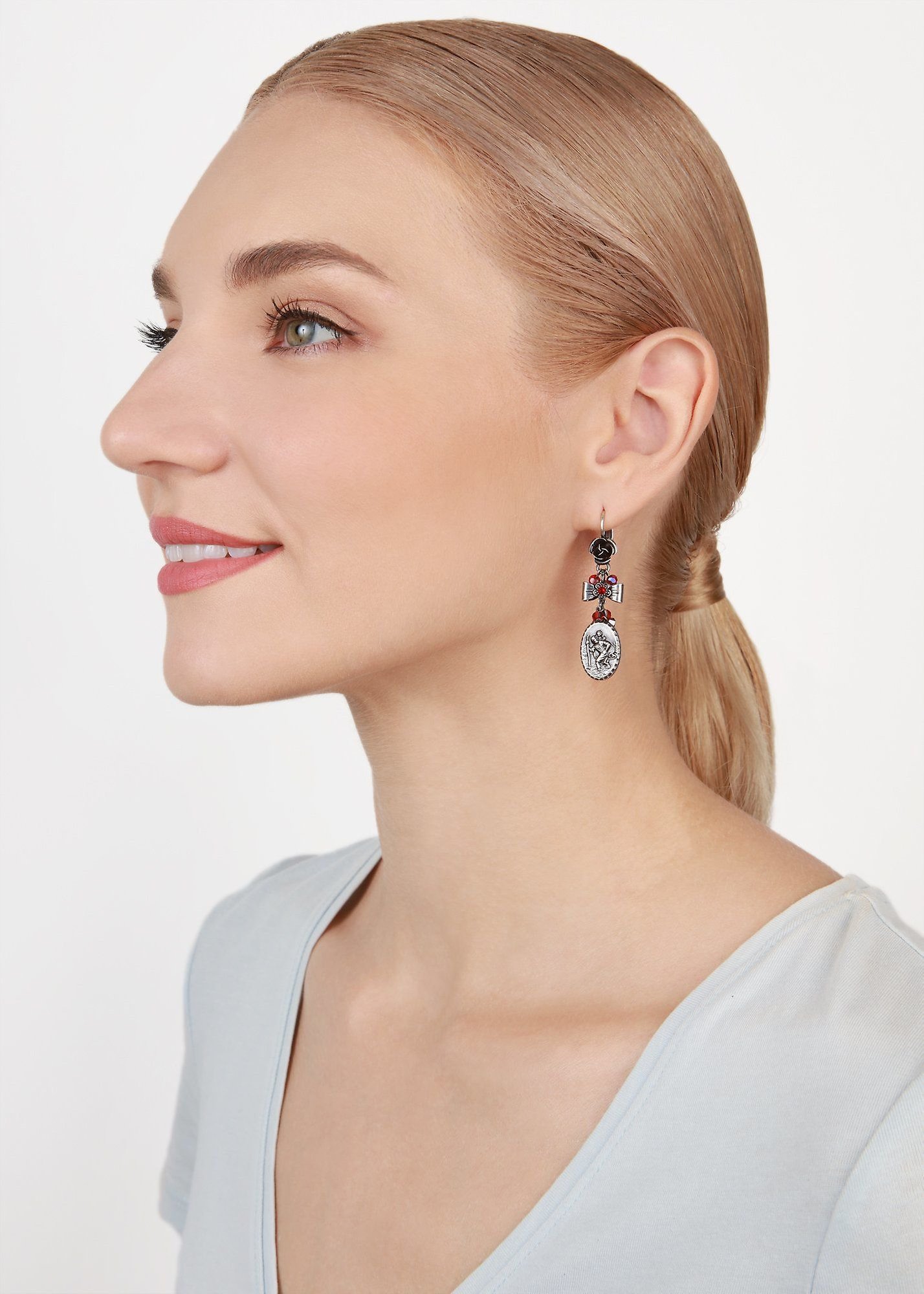 image pour Boucles d'oreilles Eurowire pendantes Love, Hope and Destiny Rouge  