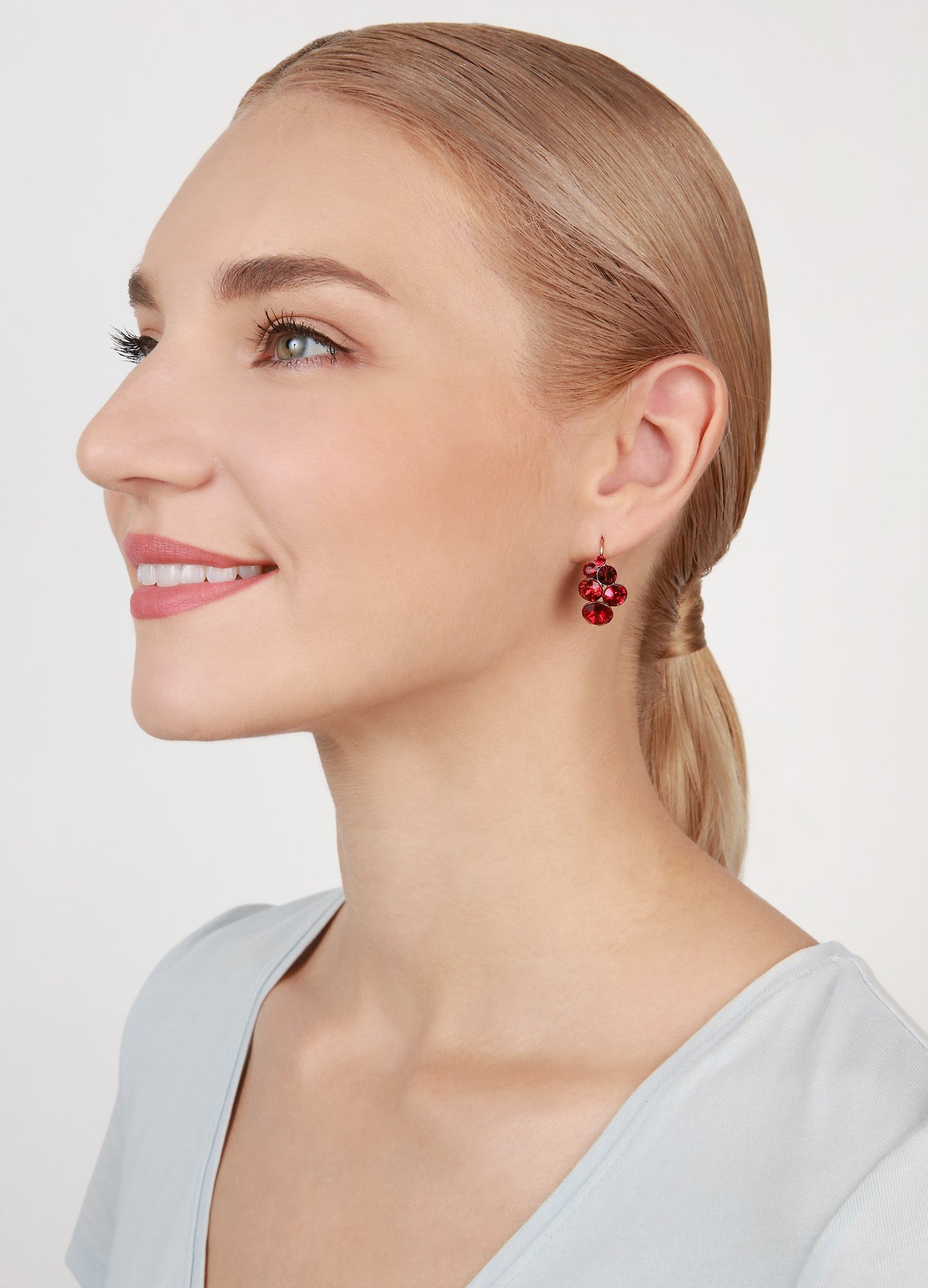 image for Earring Eurowire Petit Glamour Red  