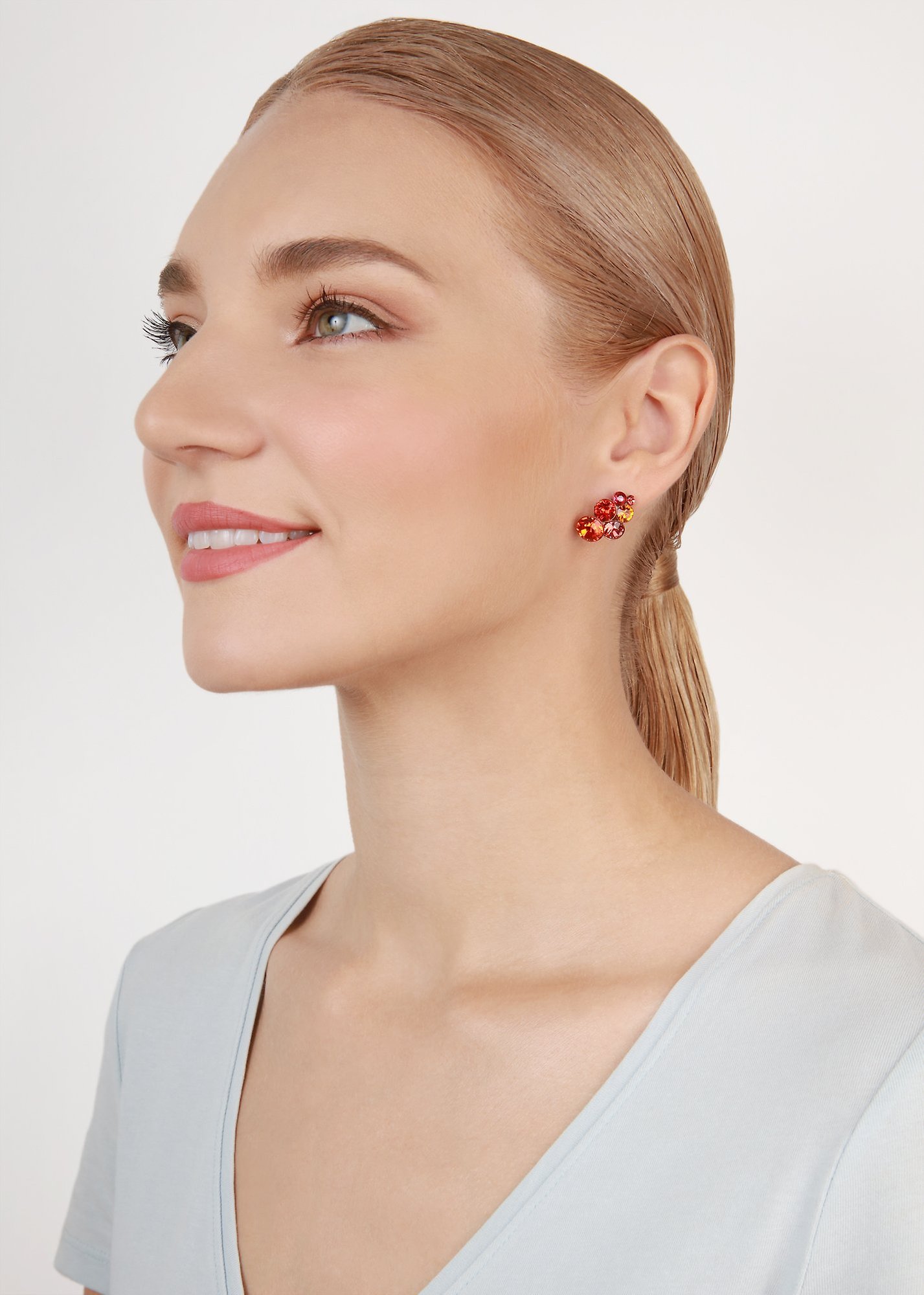 image for Earring Stud Petit Glamour Pink / Orange  