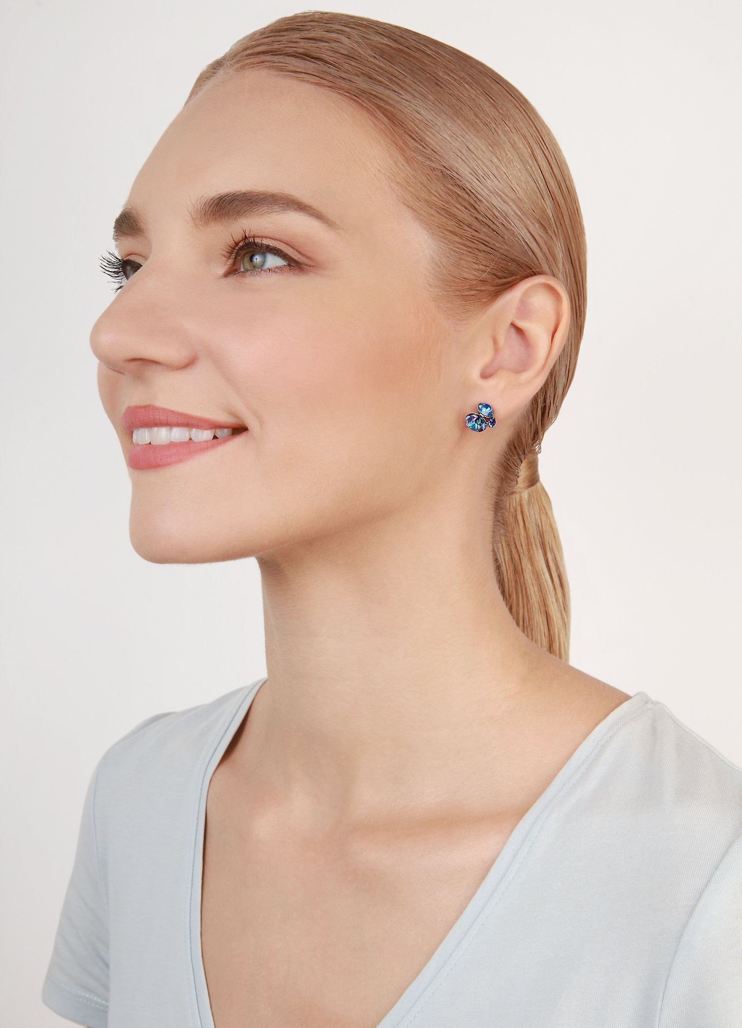 image pour Clou d'oreille Disco Star Bleu  