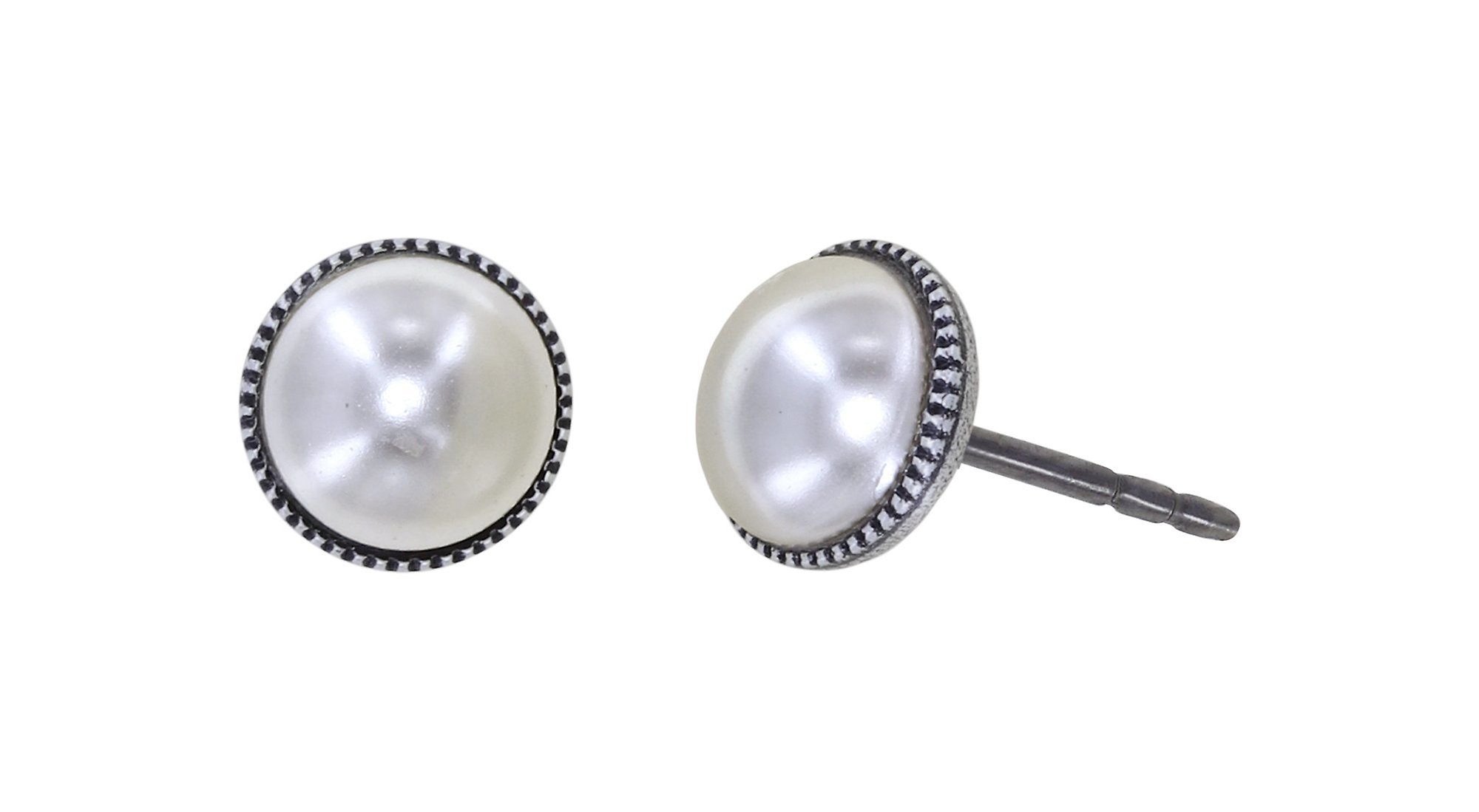 Bild für Ohrstecker Pearl Shadow weiß  