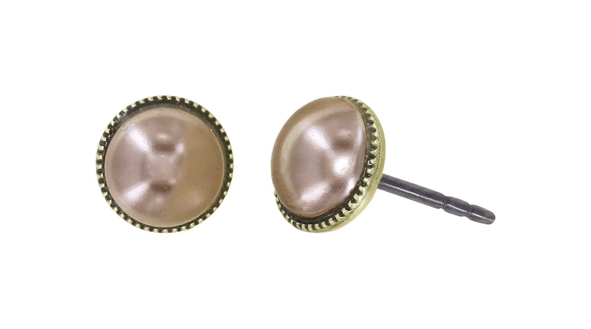 image for Earring Stud Pearl Shadow Beige  