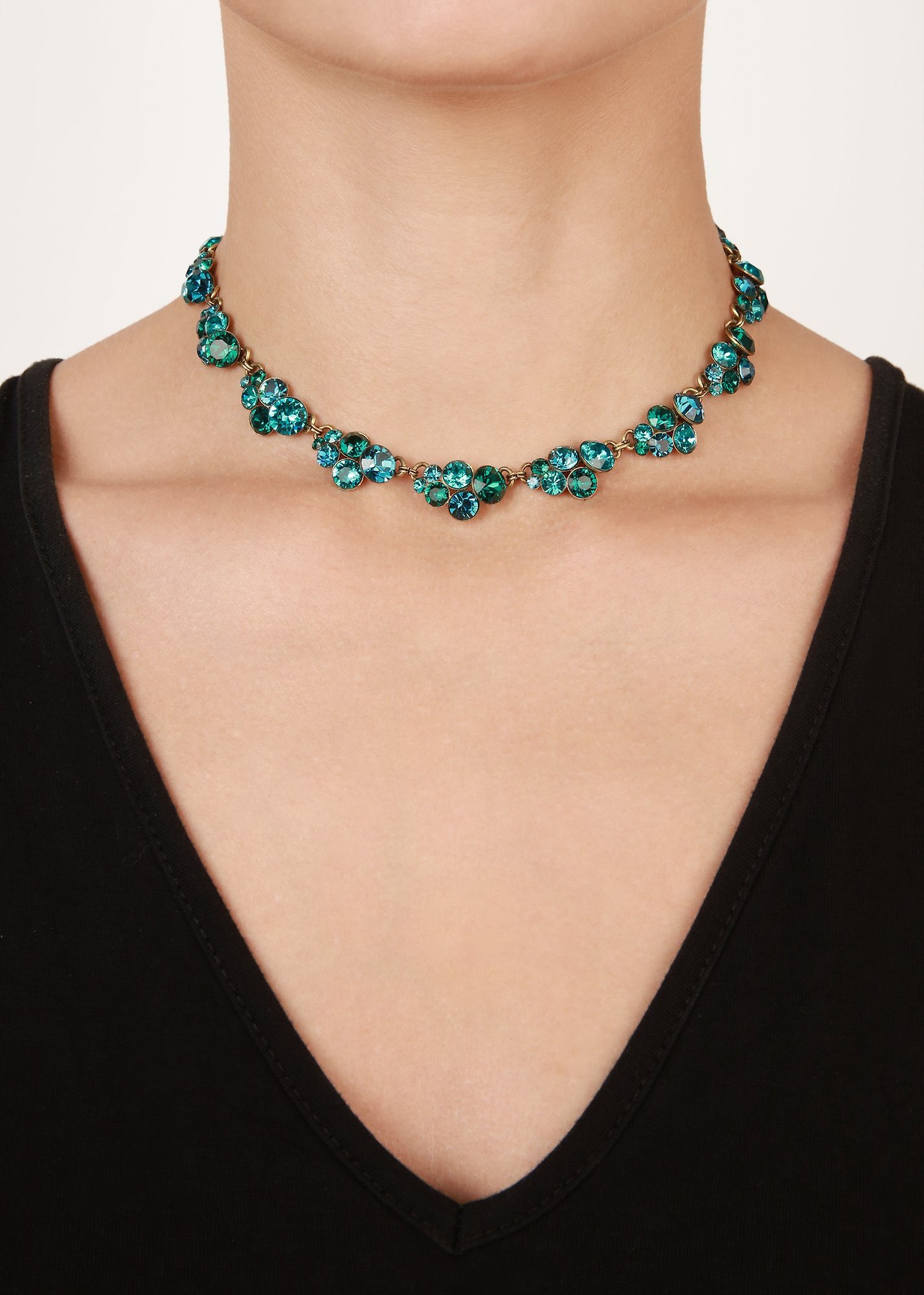 image for Necklace Collier Petit Glamour Green  