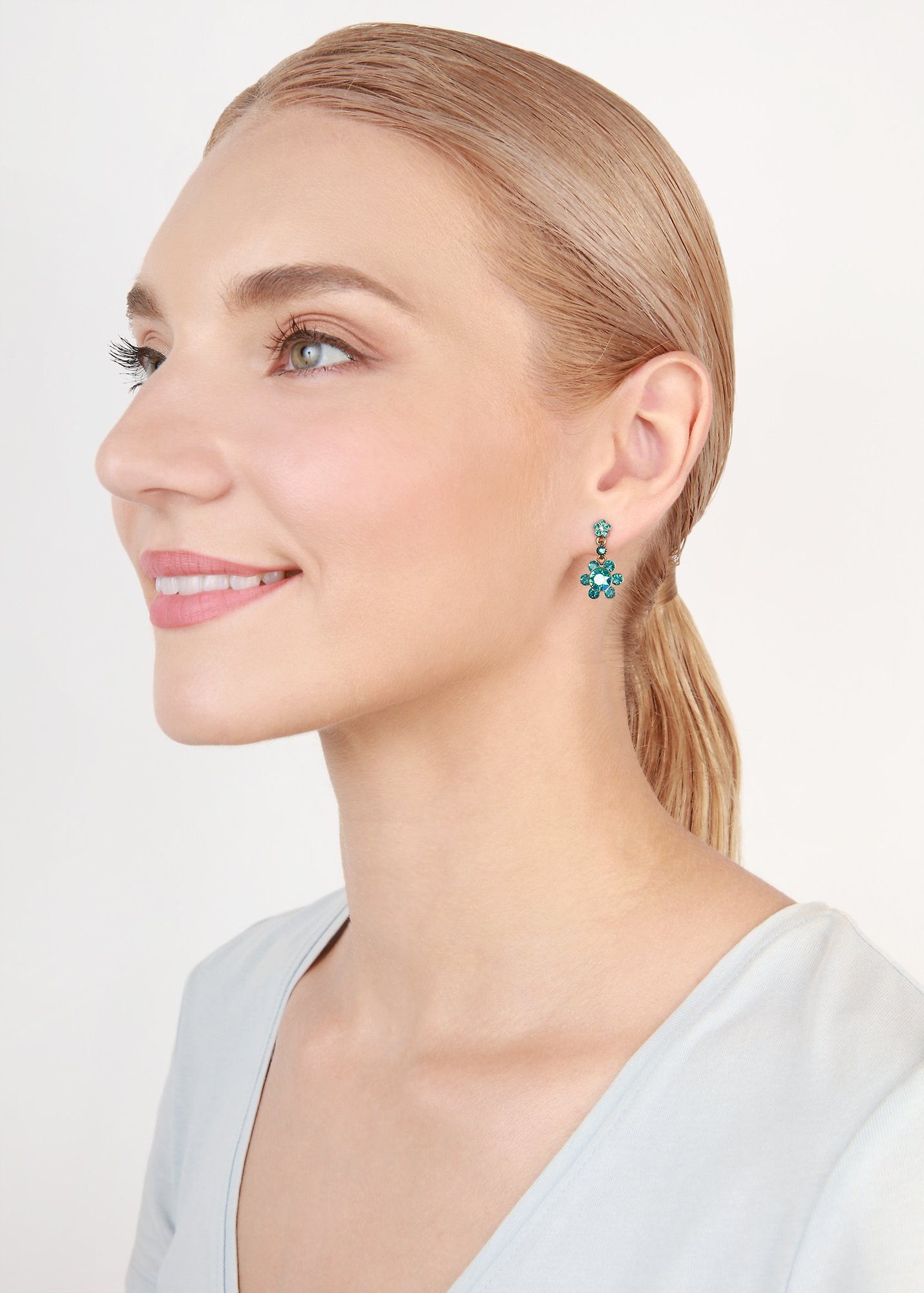 image pour Clou d'oreille pendant Lost Garden Bleu / Vert  