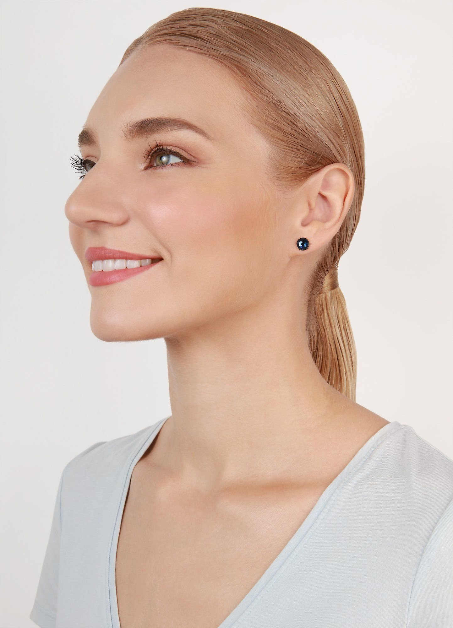 image pour Clou d'oreille plat Black Jack Bleu montana SS 34