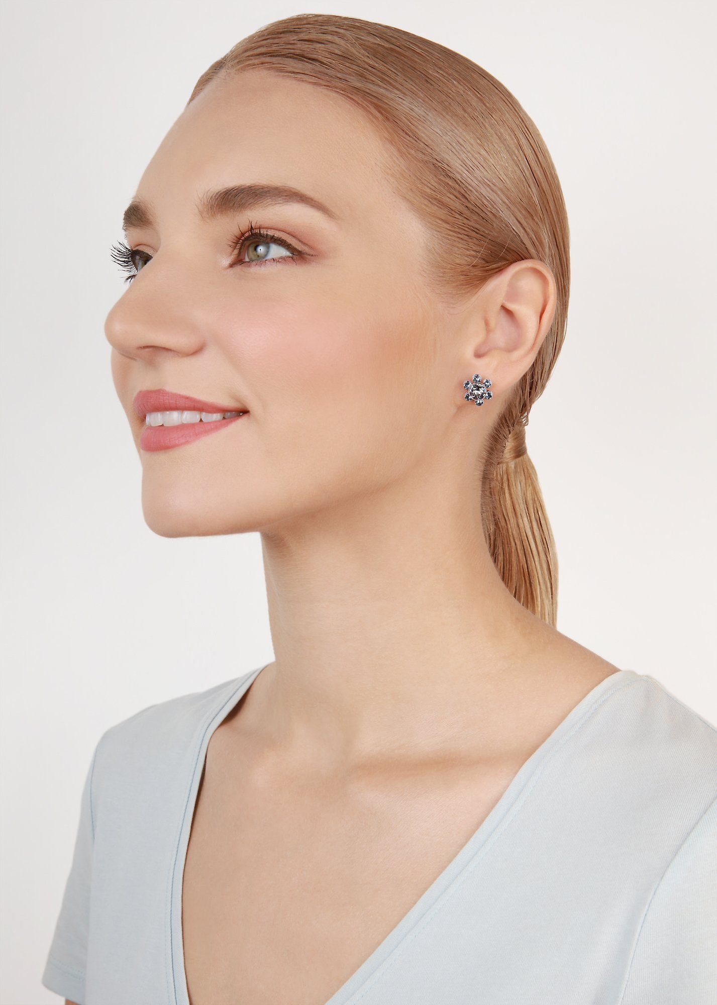 image for Earring Stud Lost Garden Light Blue  
