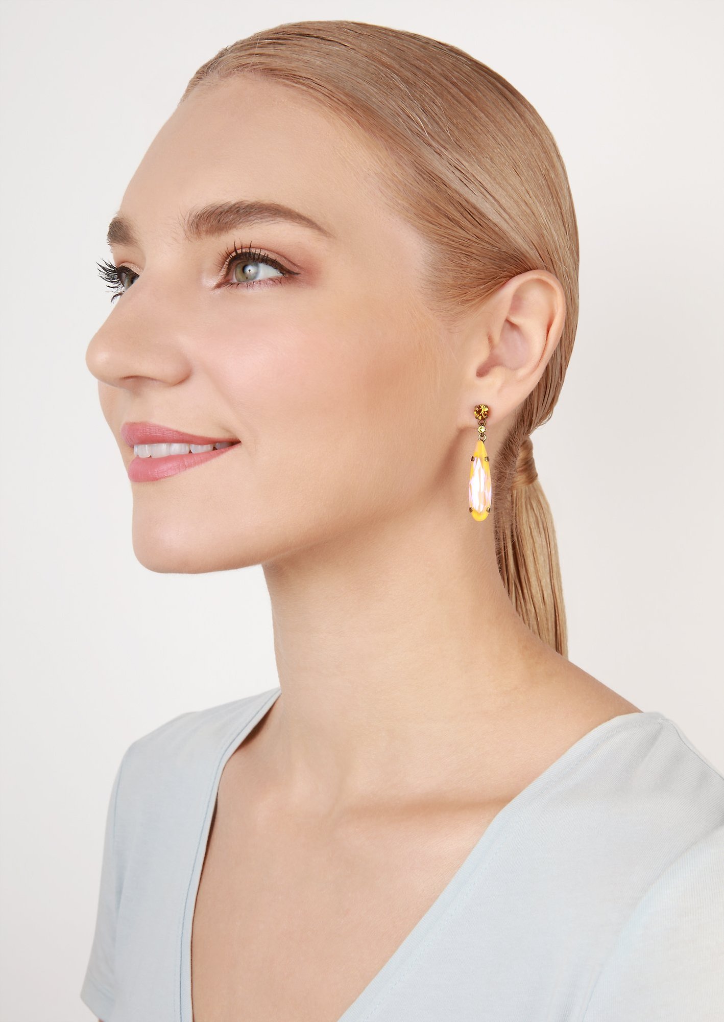 image for Earring Stud Dangling Daily Desire Yellow / Orange  