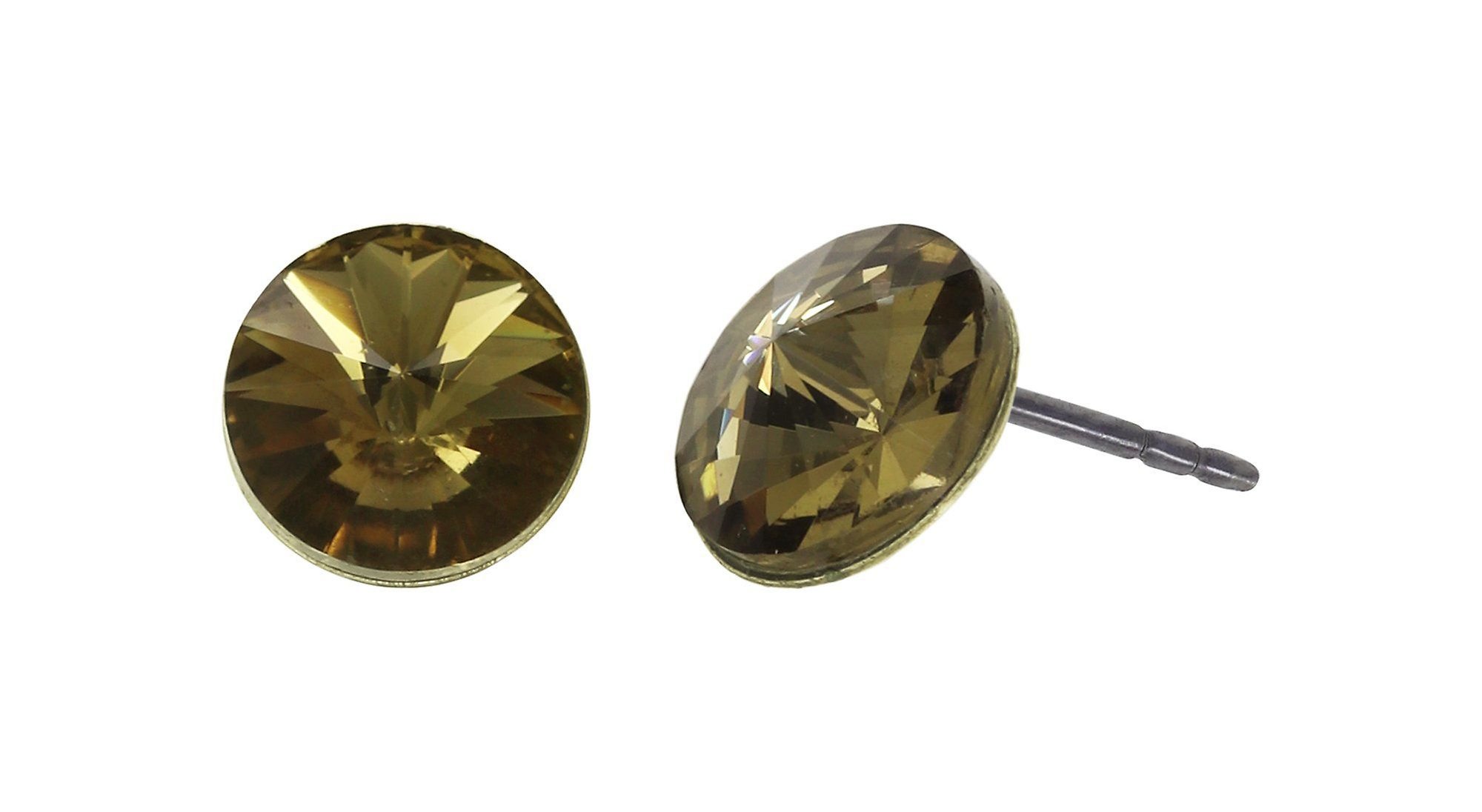 image pour Clou d'oreille Rivoli Marron smoky quartz SS 39