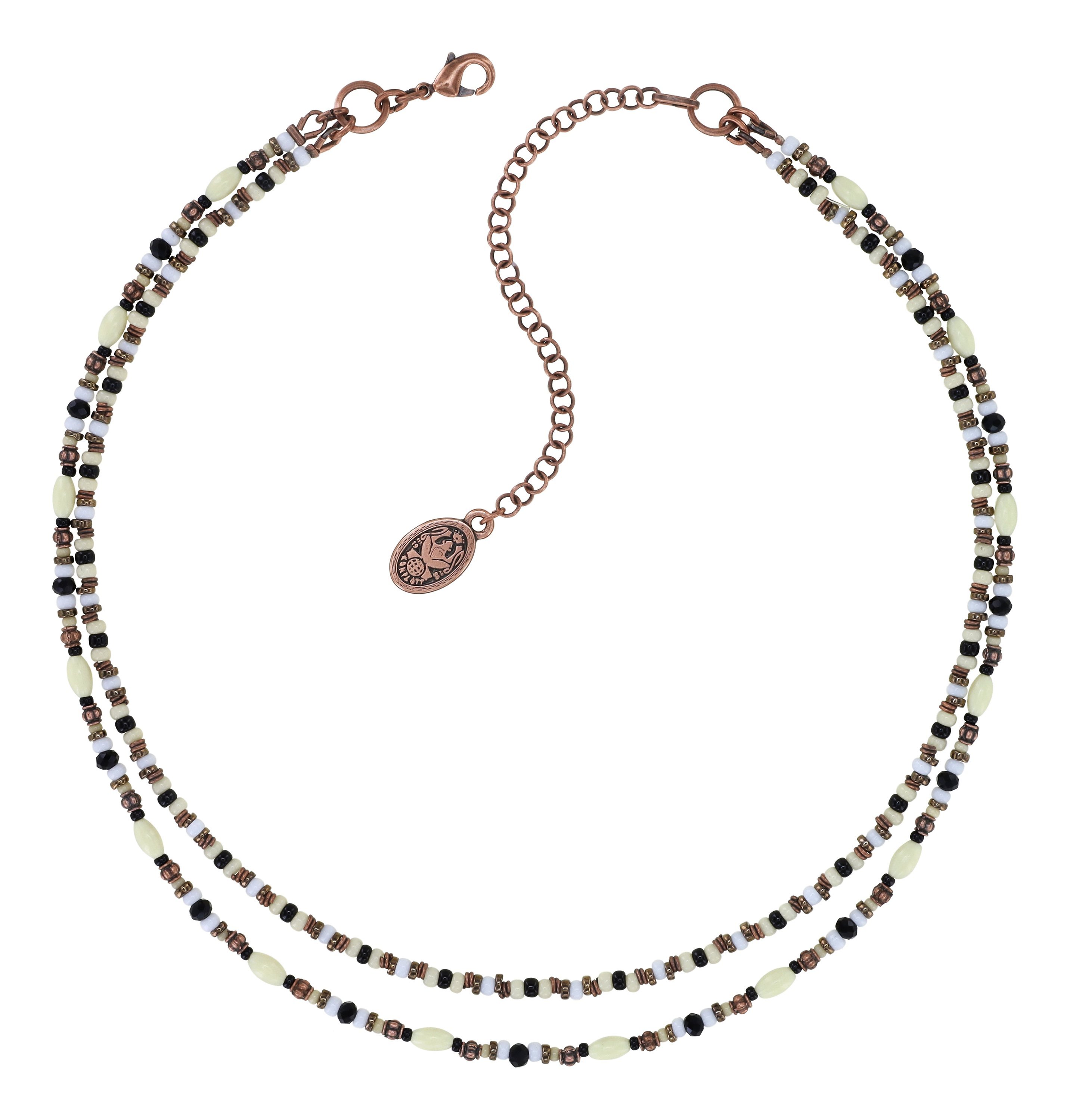 image pour Collier African Kiss Noir / Blanc  