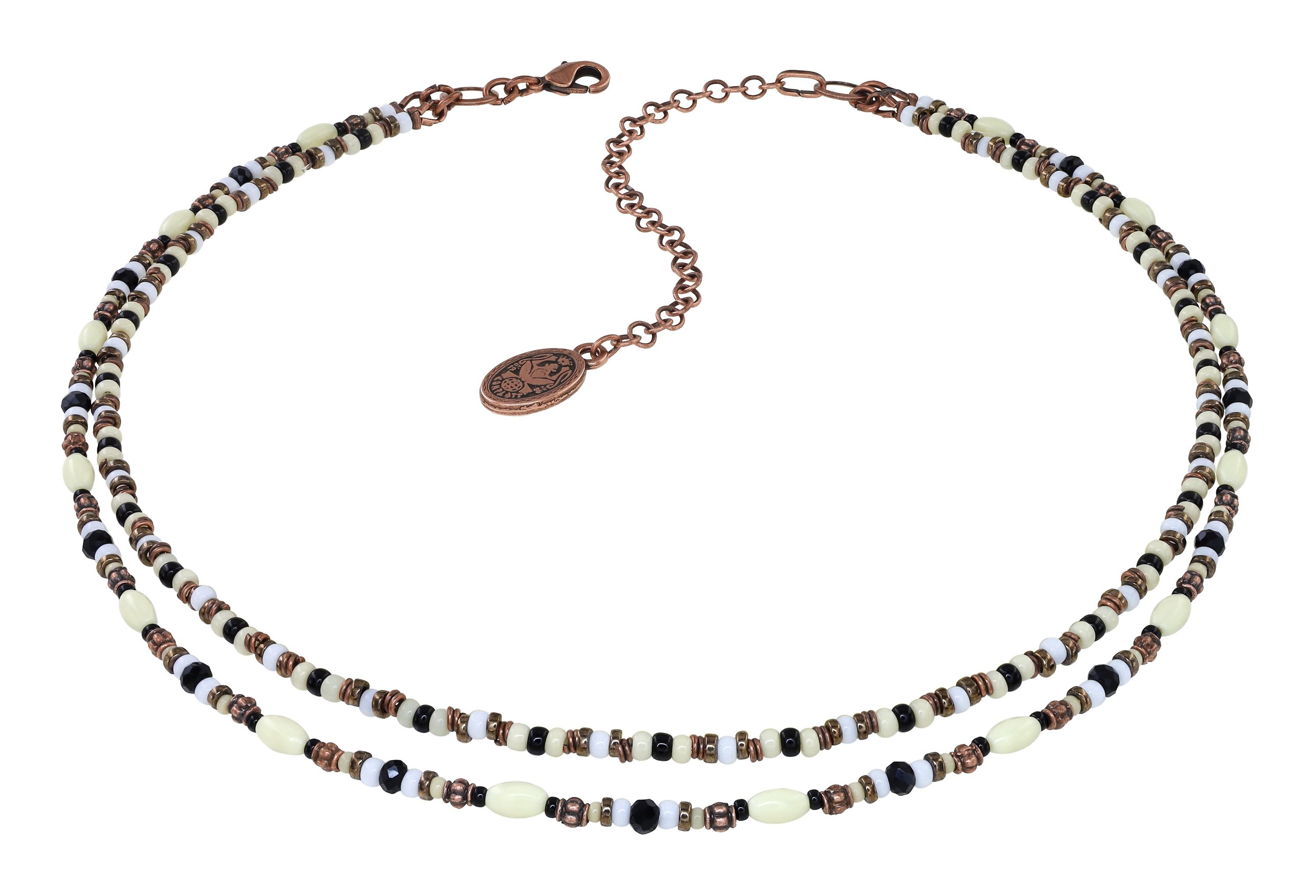 image pour Collier African Kiss Noir / Blanc  