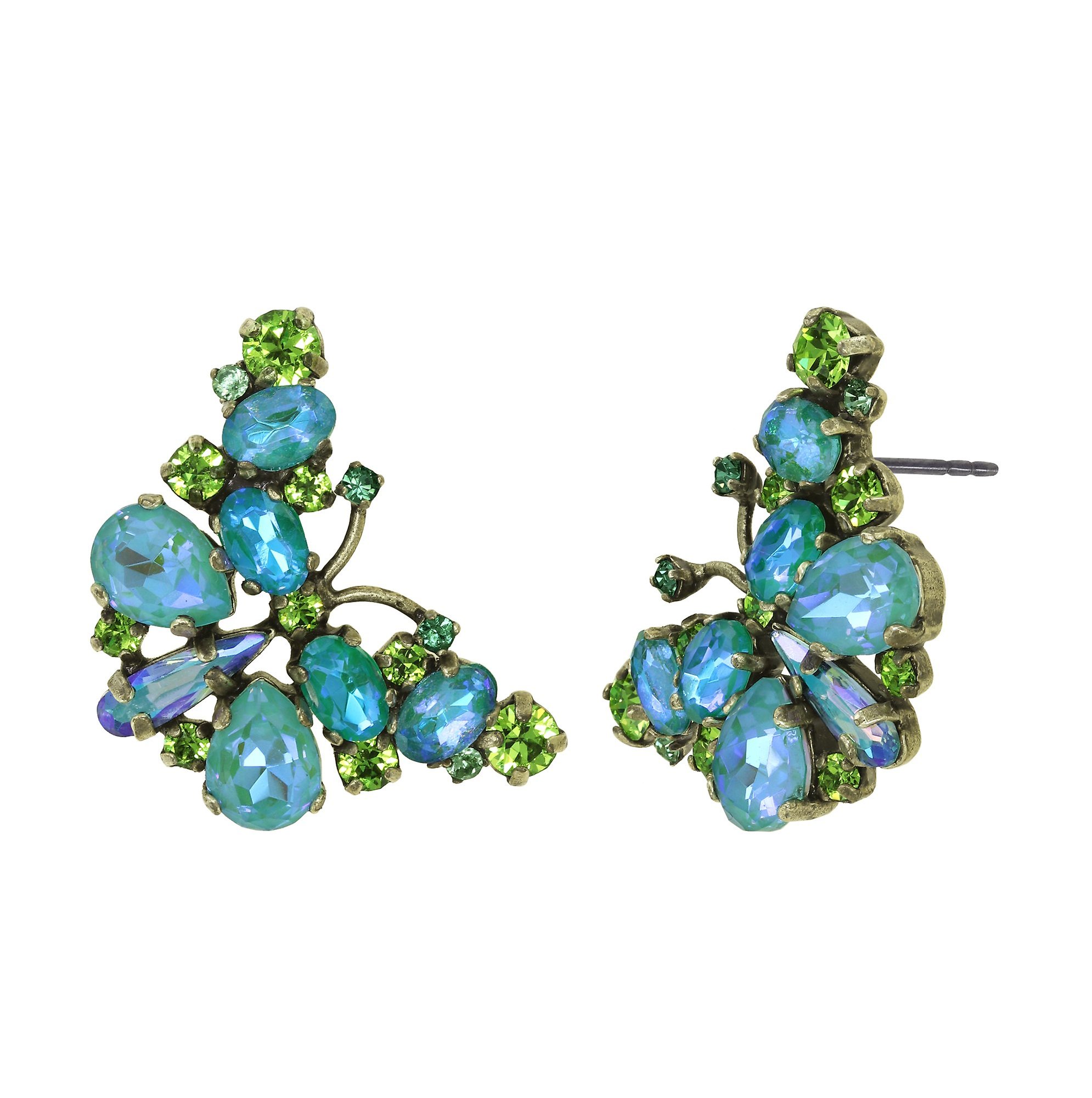 image for Earring stud Butterfly Dance Green  size M