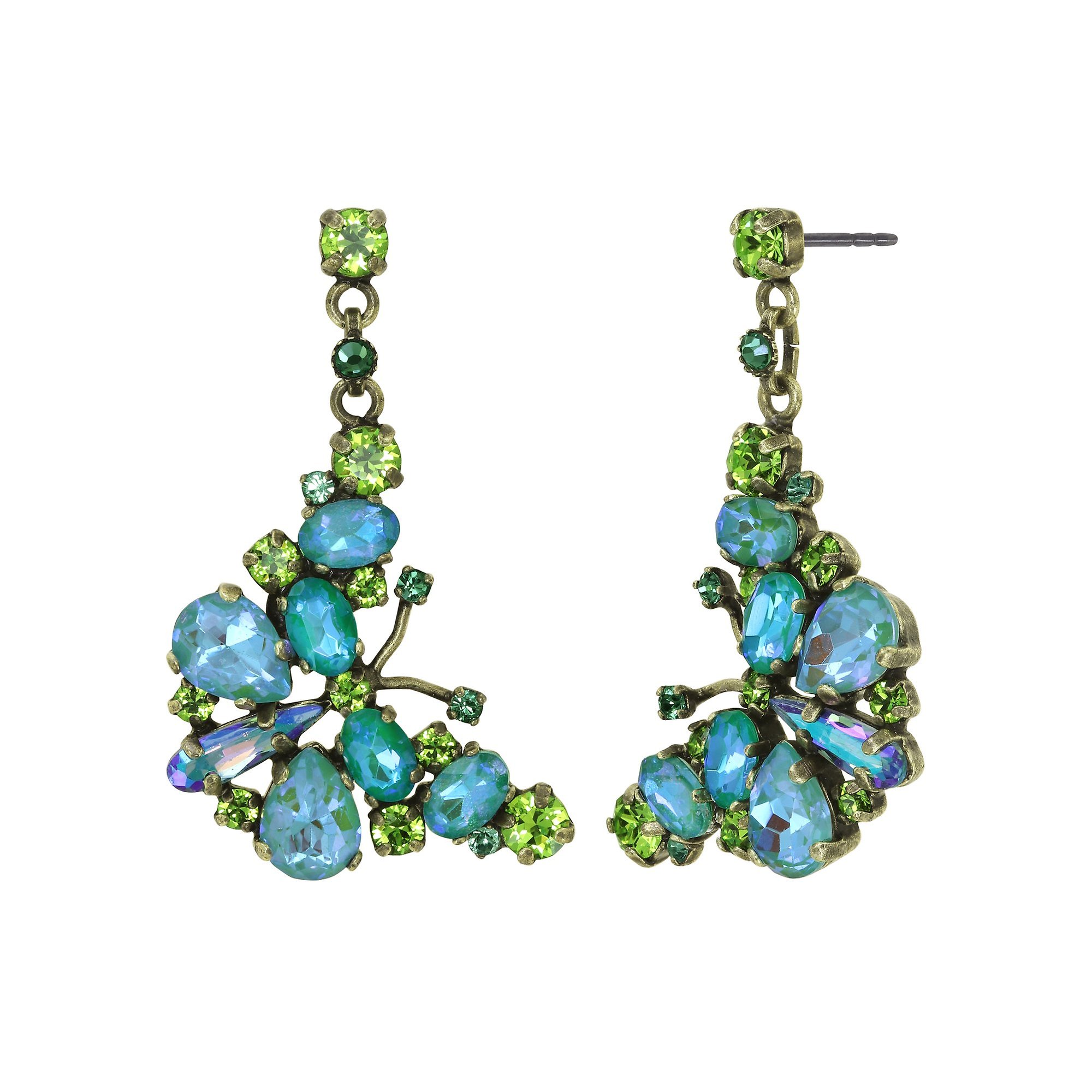 image for Earring stud dangling Butterfly Dance Green  size M