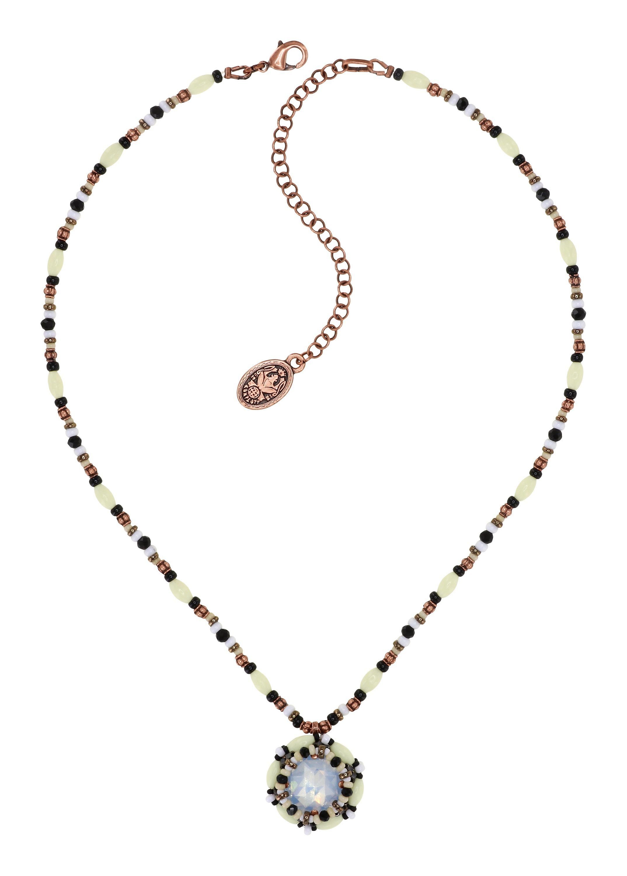 image pour Collier pendant African Kiss Noir / Blanc  size M