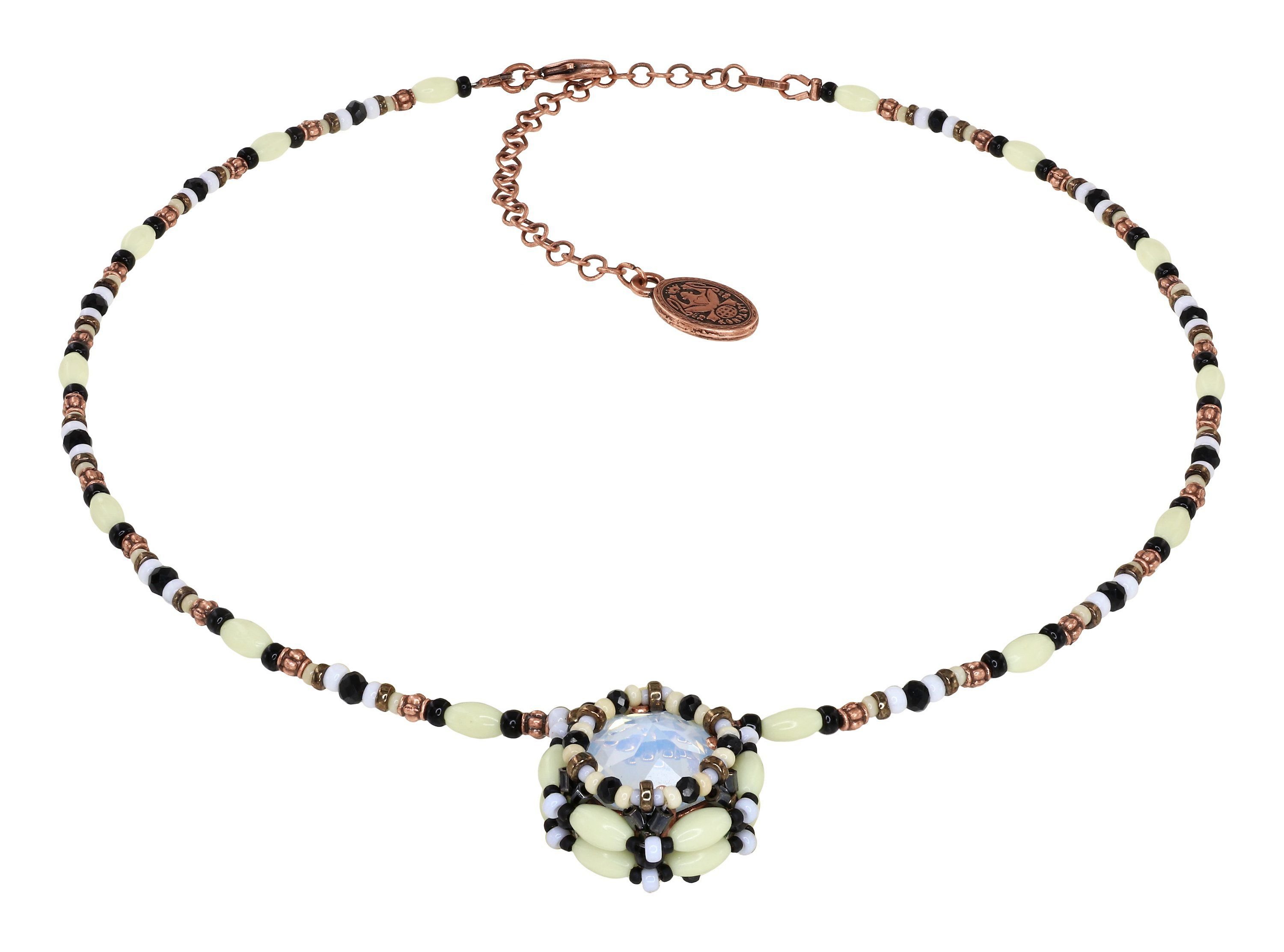 image pour Collier pendant African Kiss Noir / Blanc  size M