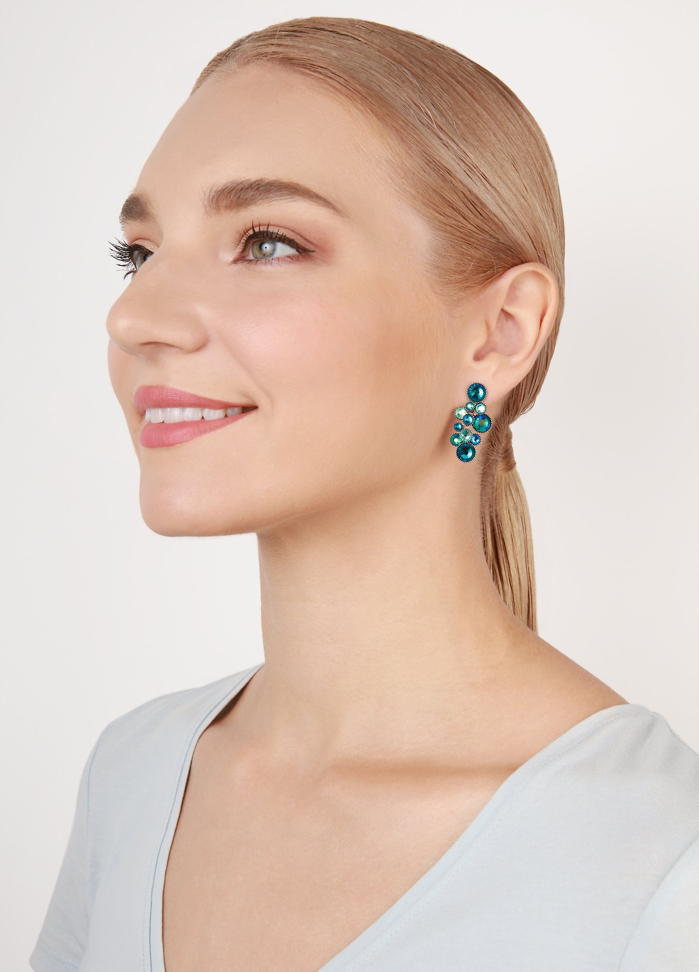 image pour Clou d'oreille pendant Water Cascade Bleu Foncé  