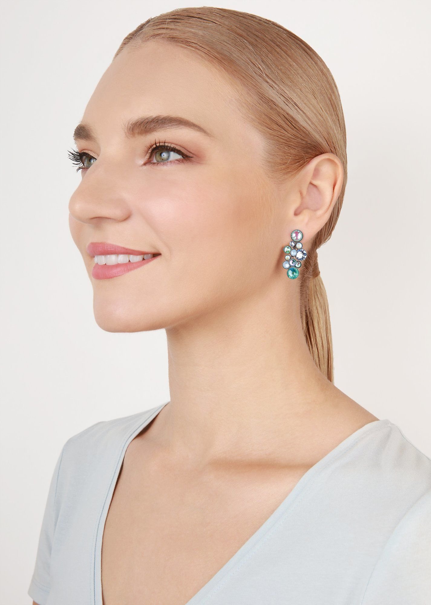 image pour Clou d'oreille pendant Water Cascade Bleu Clair  