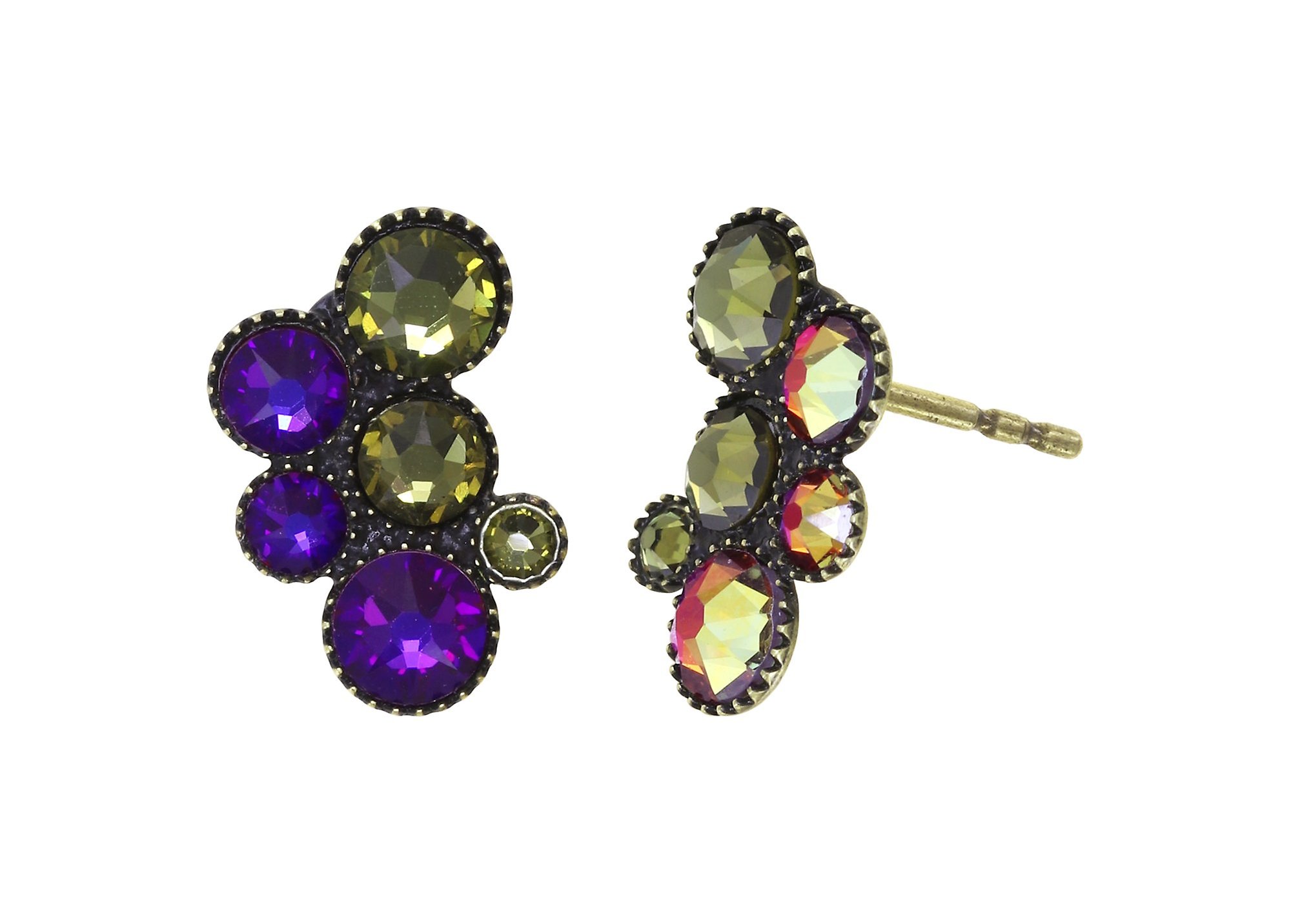 image for Earring stud Inside Out Green / Lila  