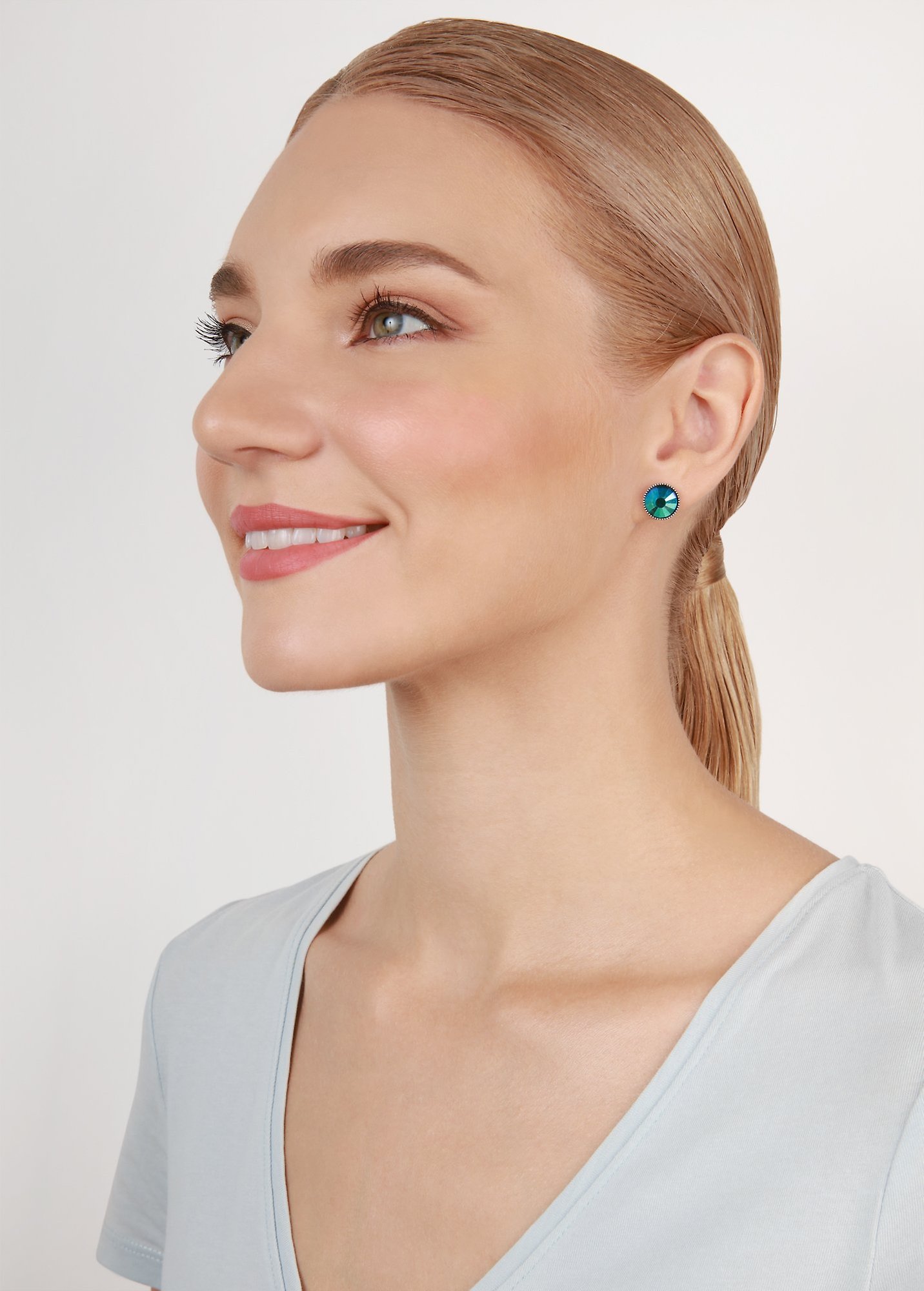 image for Earring Stud-Flat Black Jack Blue / Green  SS 50