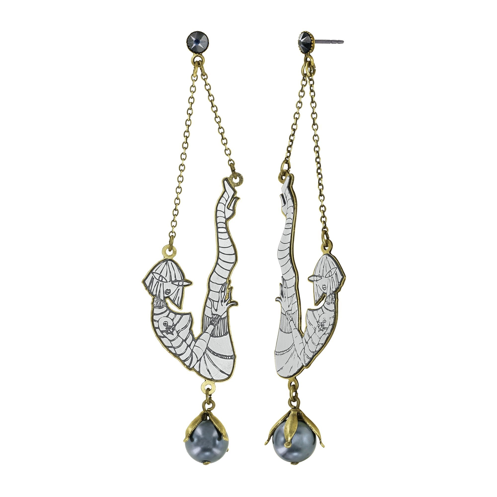 image pour Clou d'oreille pendant My Bonnie Is Over The Ocean Noir  