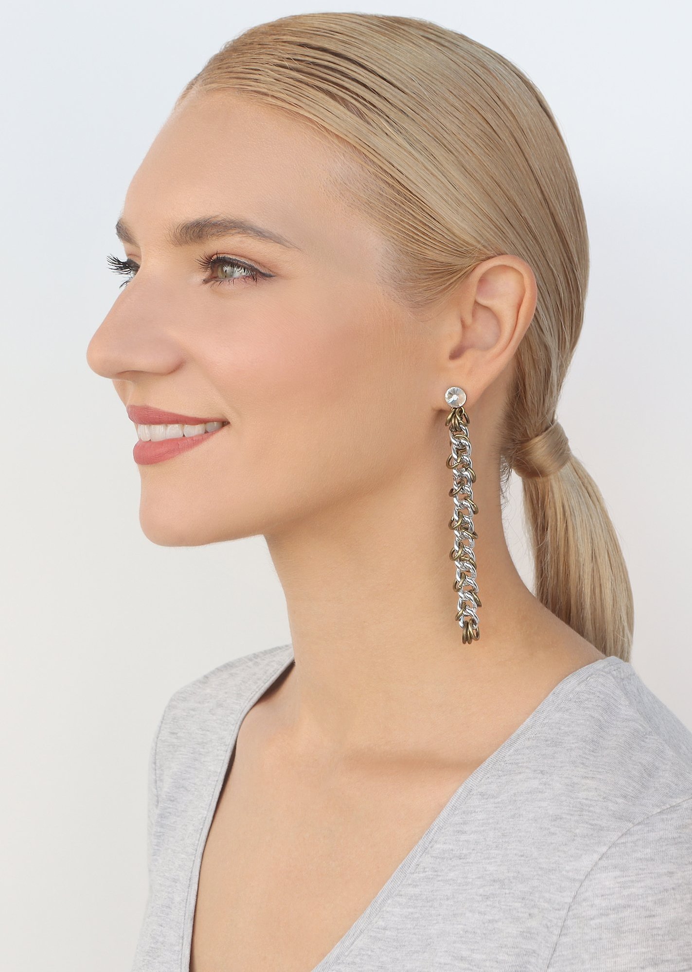 image pour Clou d'oreille pendant Unchained Argent  