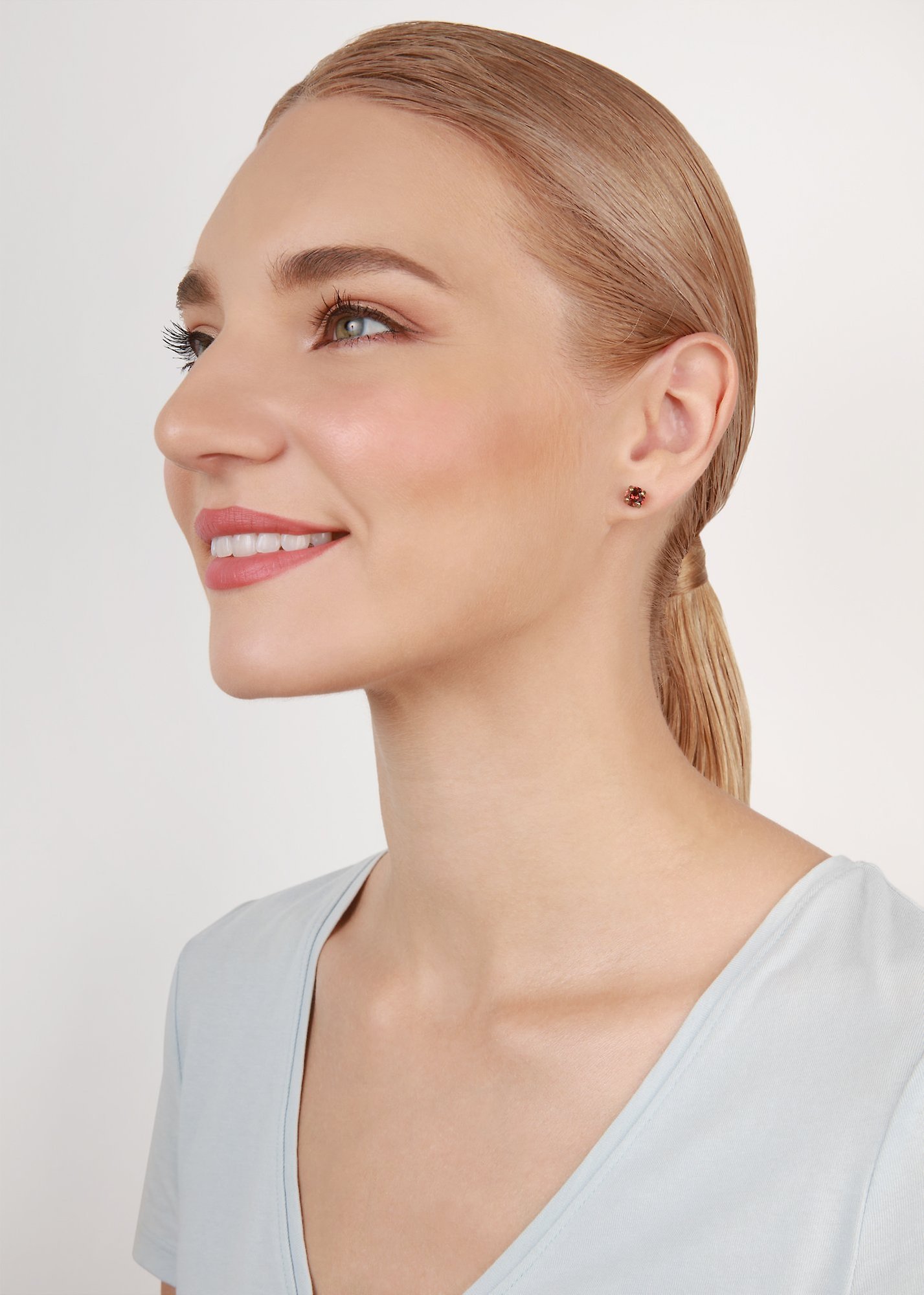 image for Earring stud Black Jack Coralline padparadscha satin SS 29