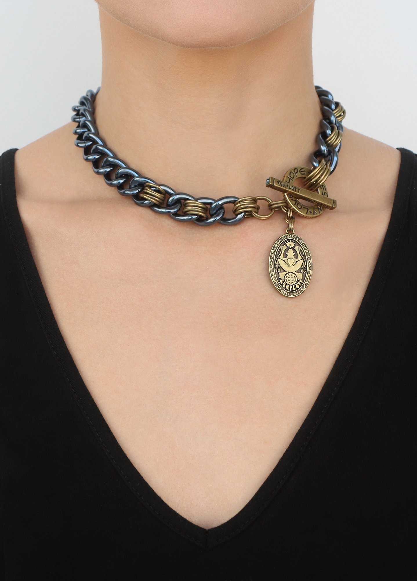image for Necklace Unchained Metallic Blue  
