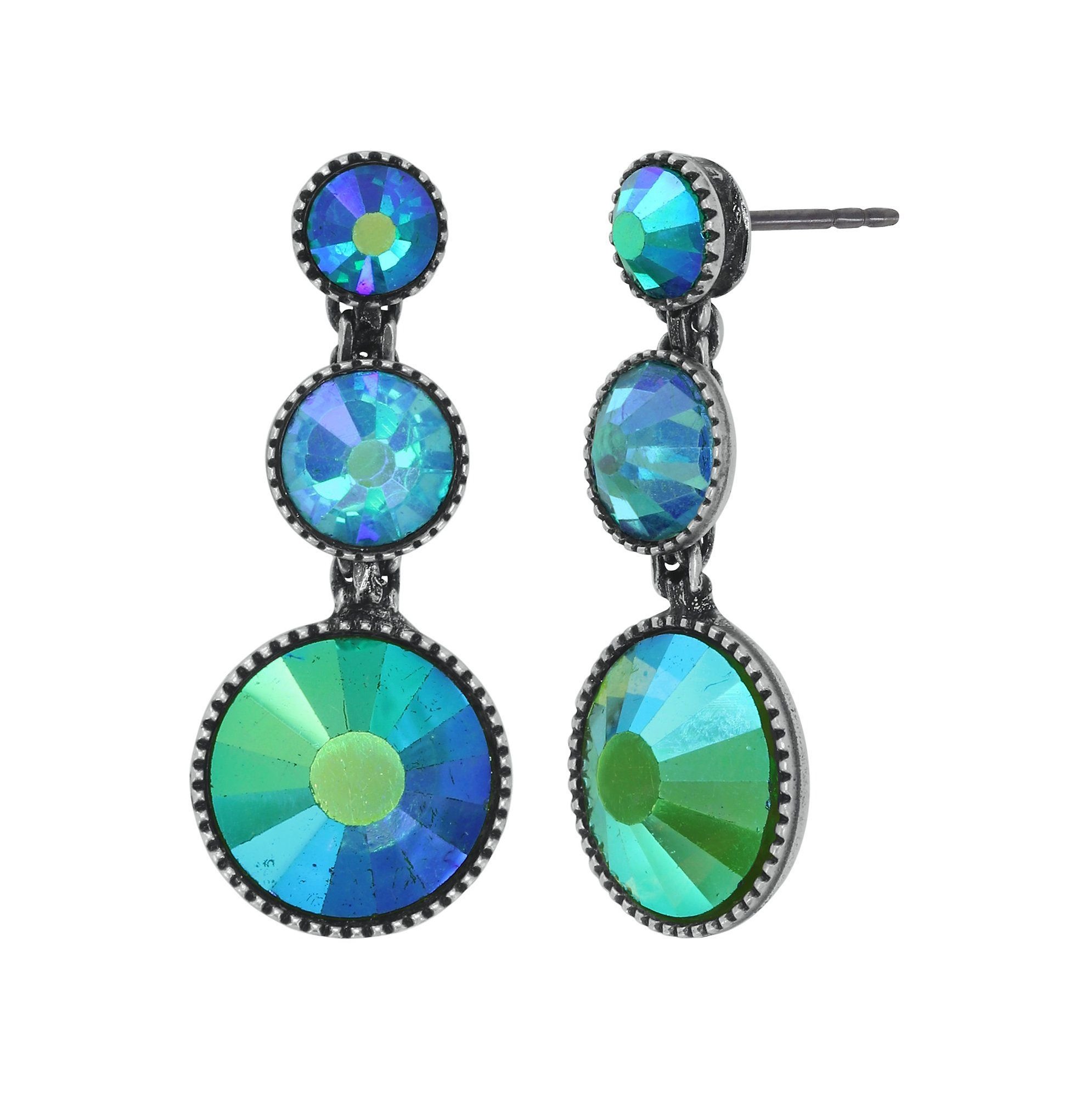 Bild für Ohrstecker baumelnd Water Cascade Glam Blau / Grün  