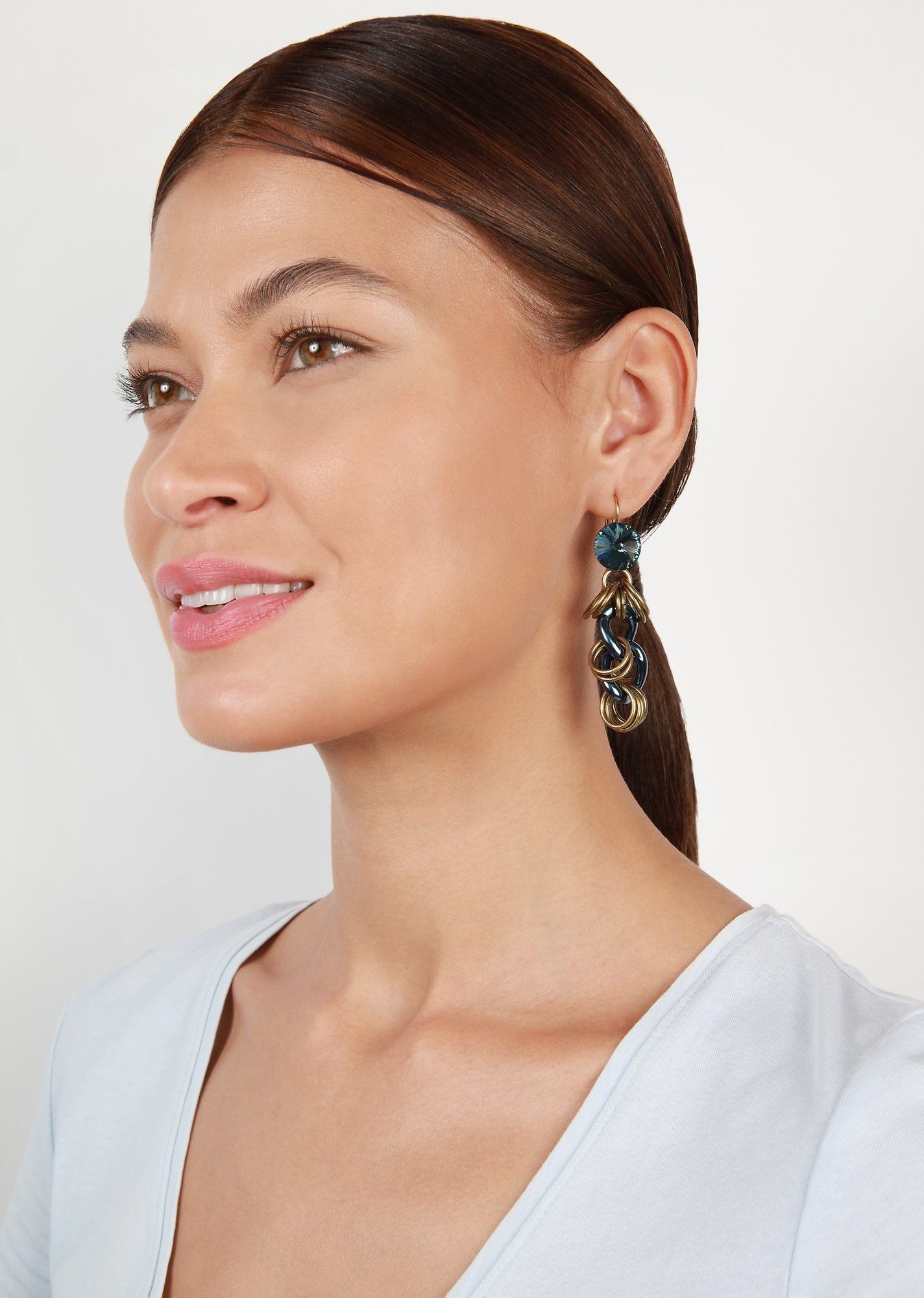 image pour Boucles d'oreilles Eurowire pendantes Unchained Bleu Métallique  