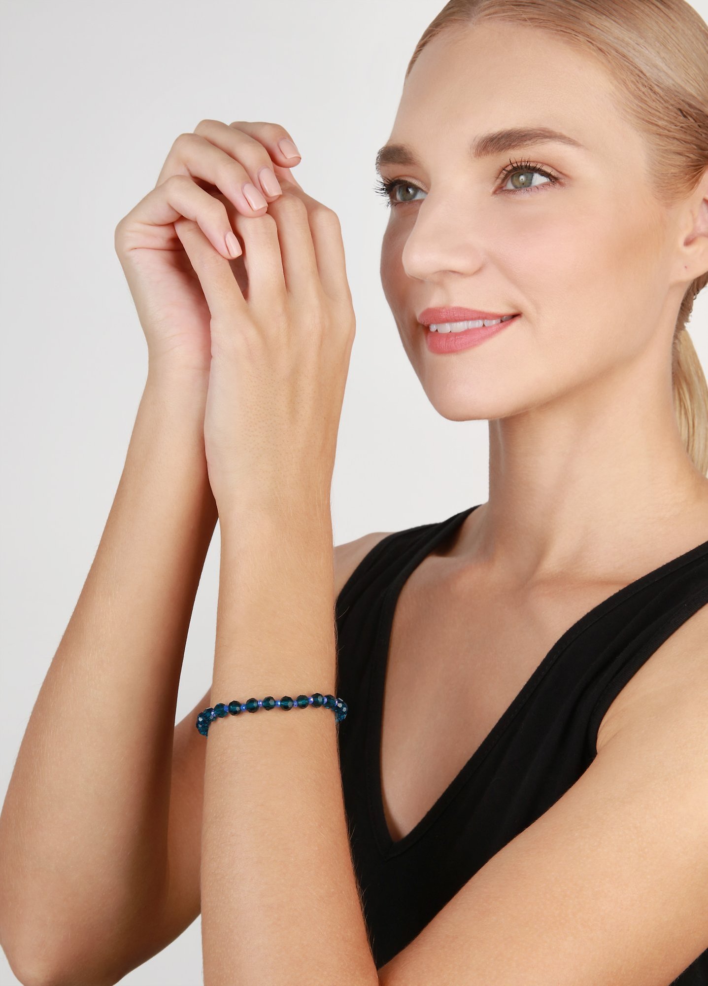 Bild für Armband elastisch Bead Snake Jelly Blau / Grün  