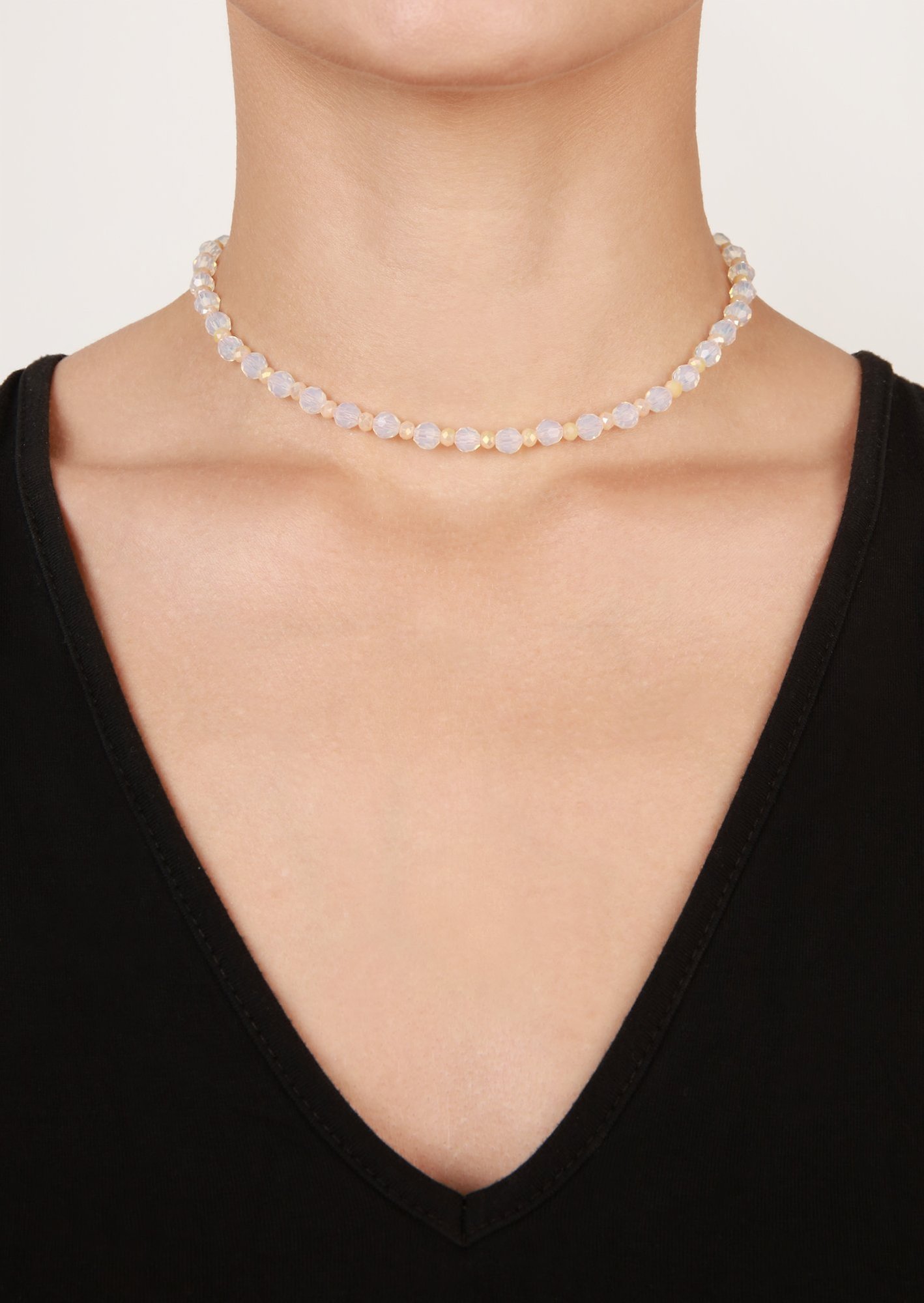 image pour Collier Bead Snake Jelly Blanc  