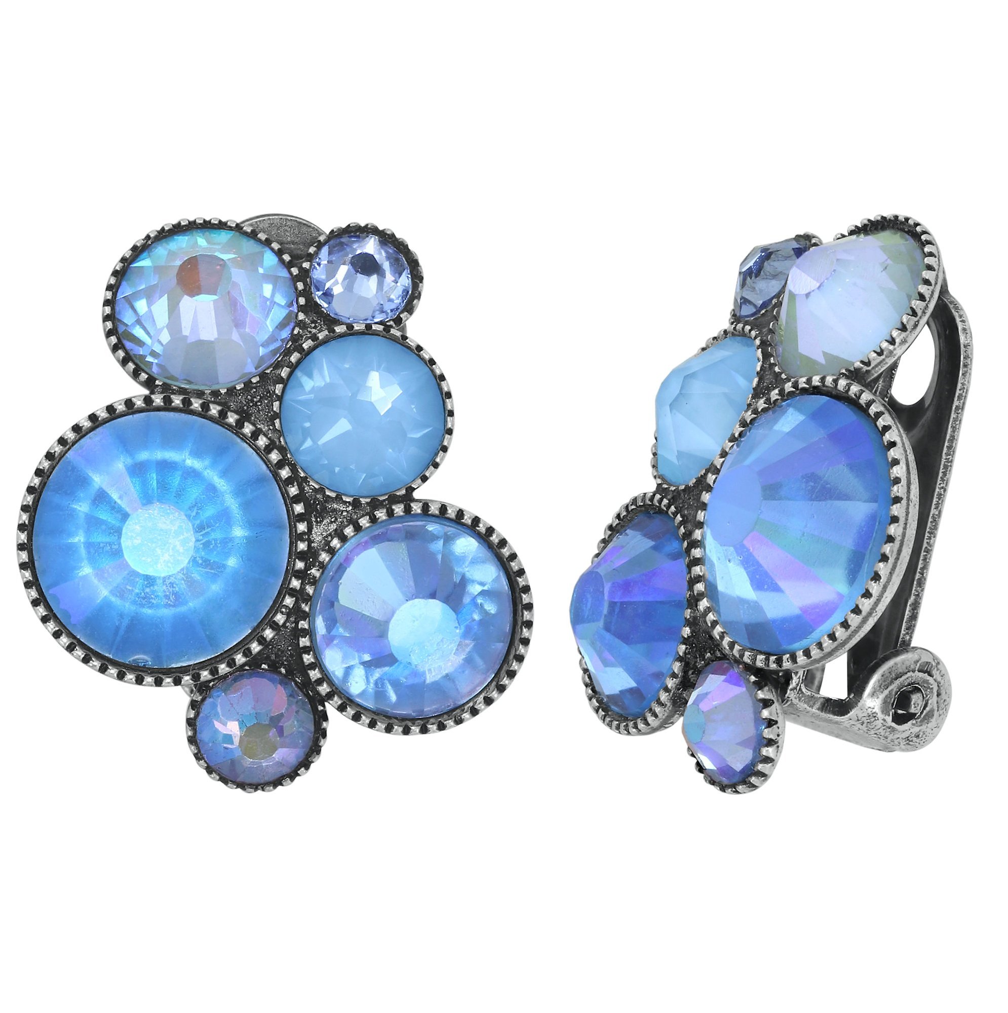 image pour Boucles d'oreilles Clip Water Cascade Glam Bleu Clair  