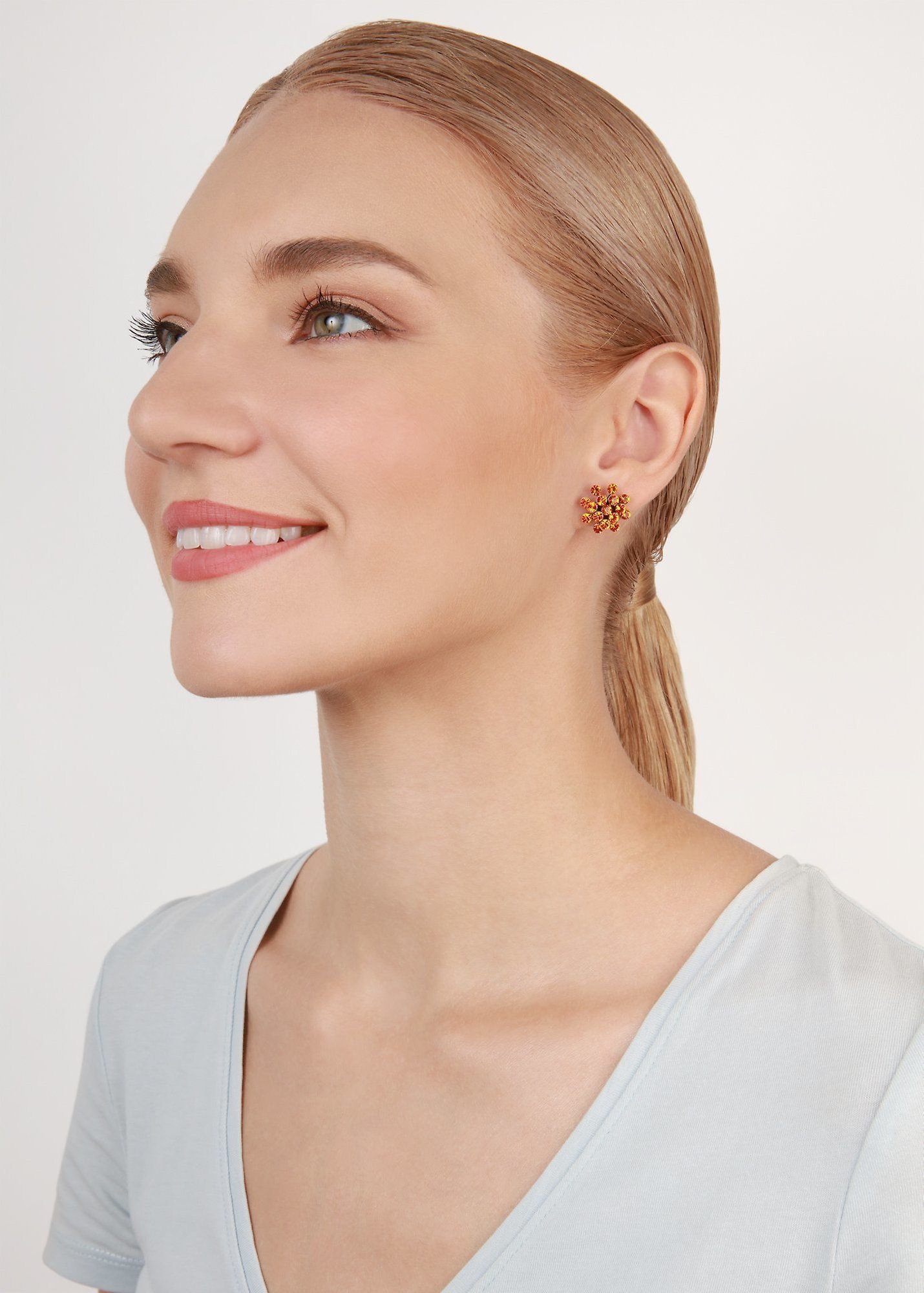image for Earring stud Magic Fireball Orange  mini