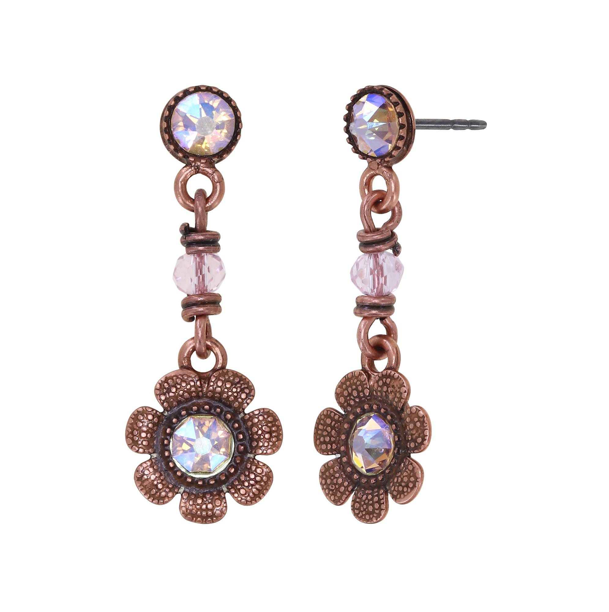 image pour Clou d'oreille pendant Love, Shine and Flowers Rose  