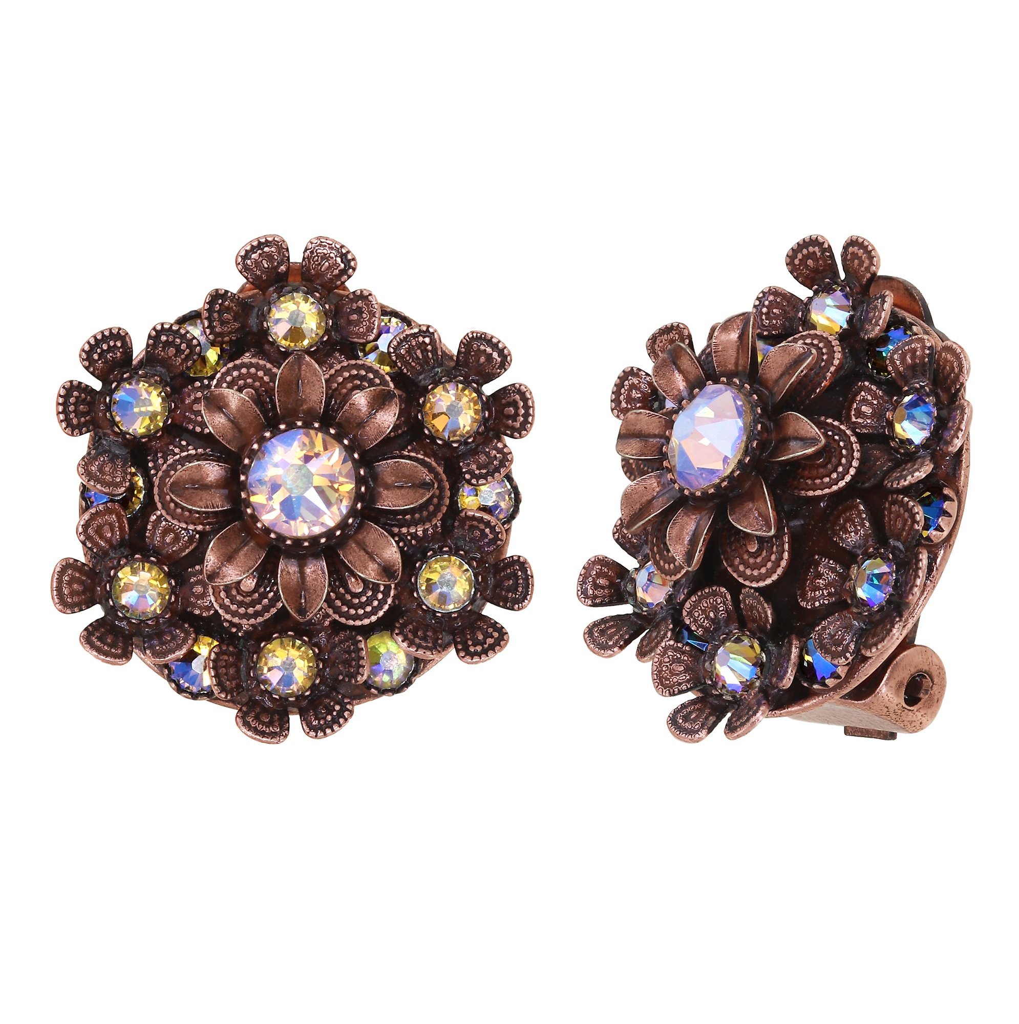 image for Earring Clip Love, Shine and Flowers Pink  