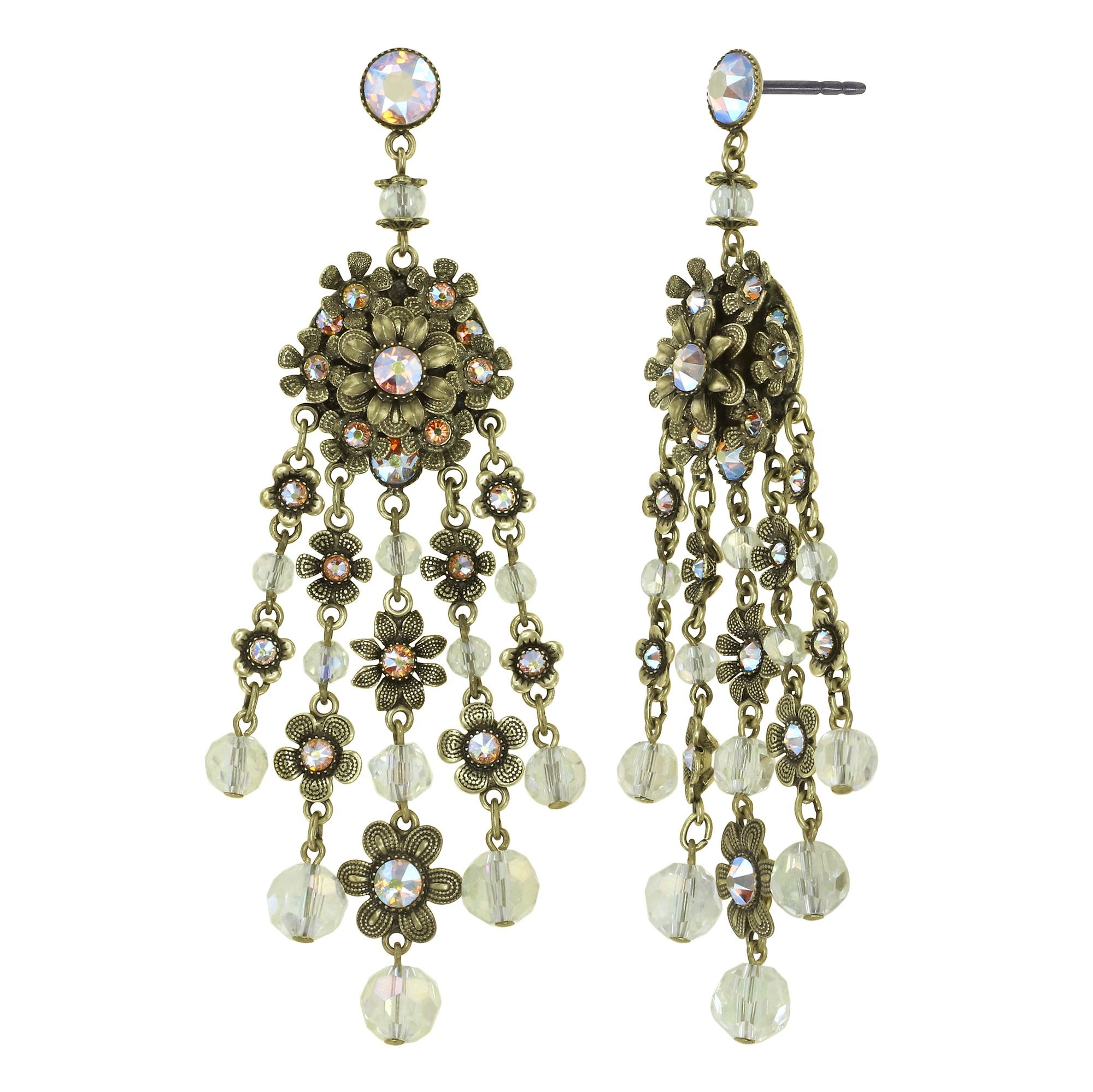 Bild für Ohrstecker baumelnd Love, Shine and Flowers Beige / Gelb  