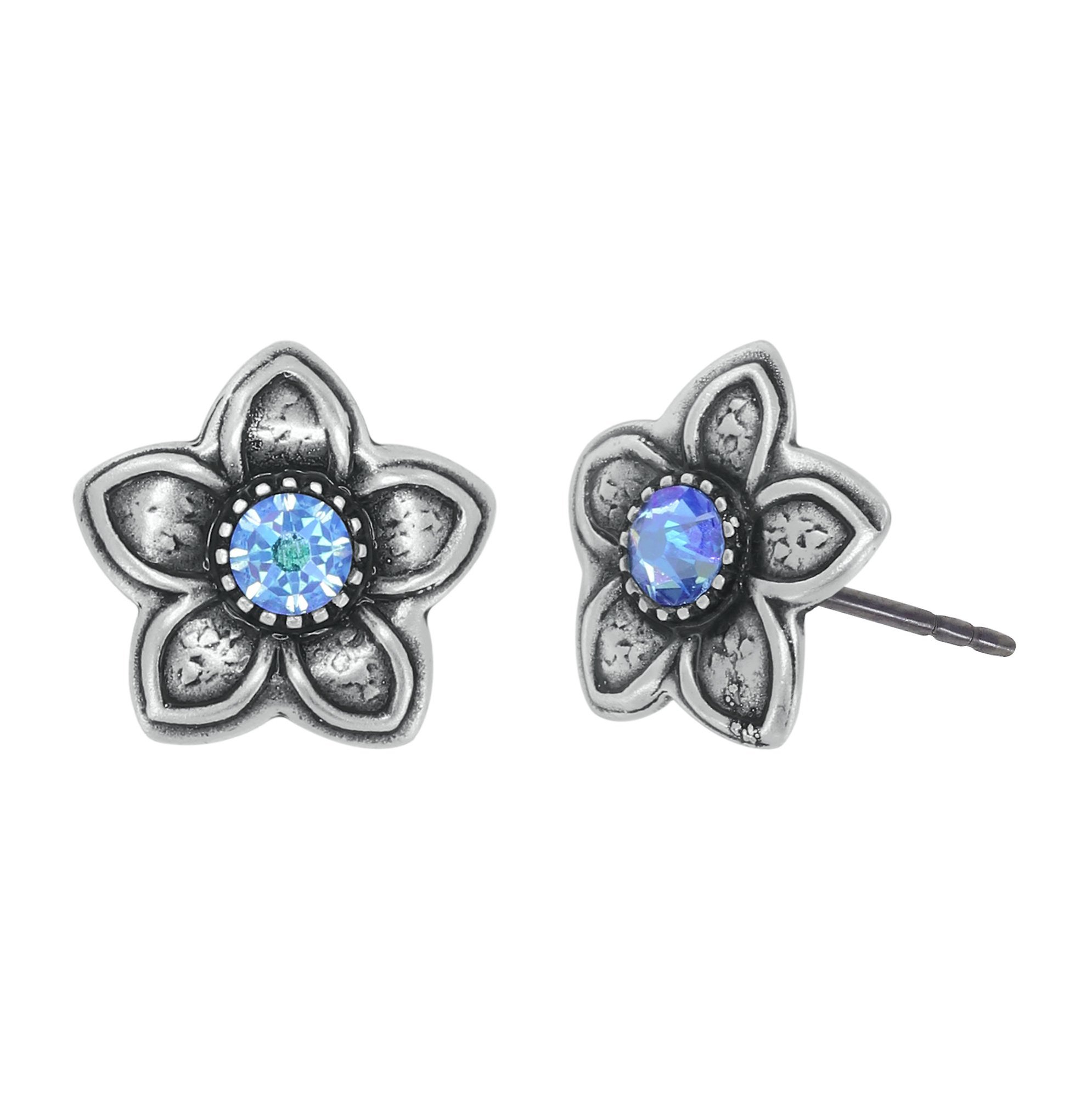 Bild für Ohrstecker Love, Shine and Flowers Blau  