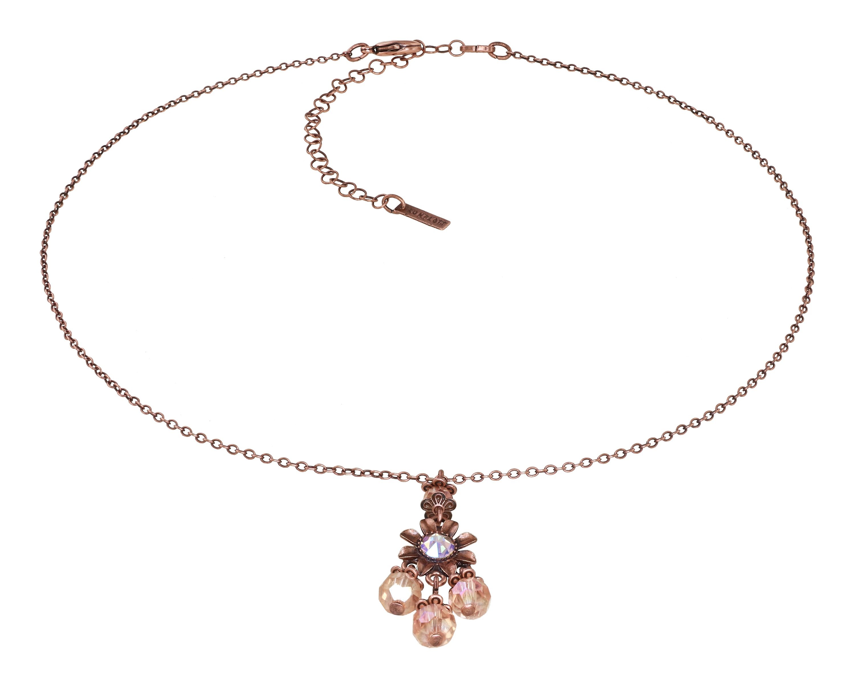 image for Necklace Pendant Love, Shine and Flowers Pink  