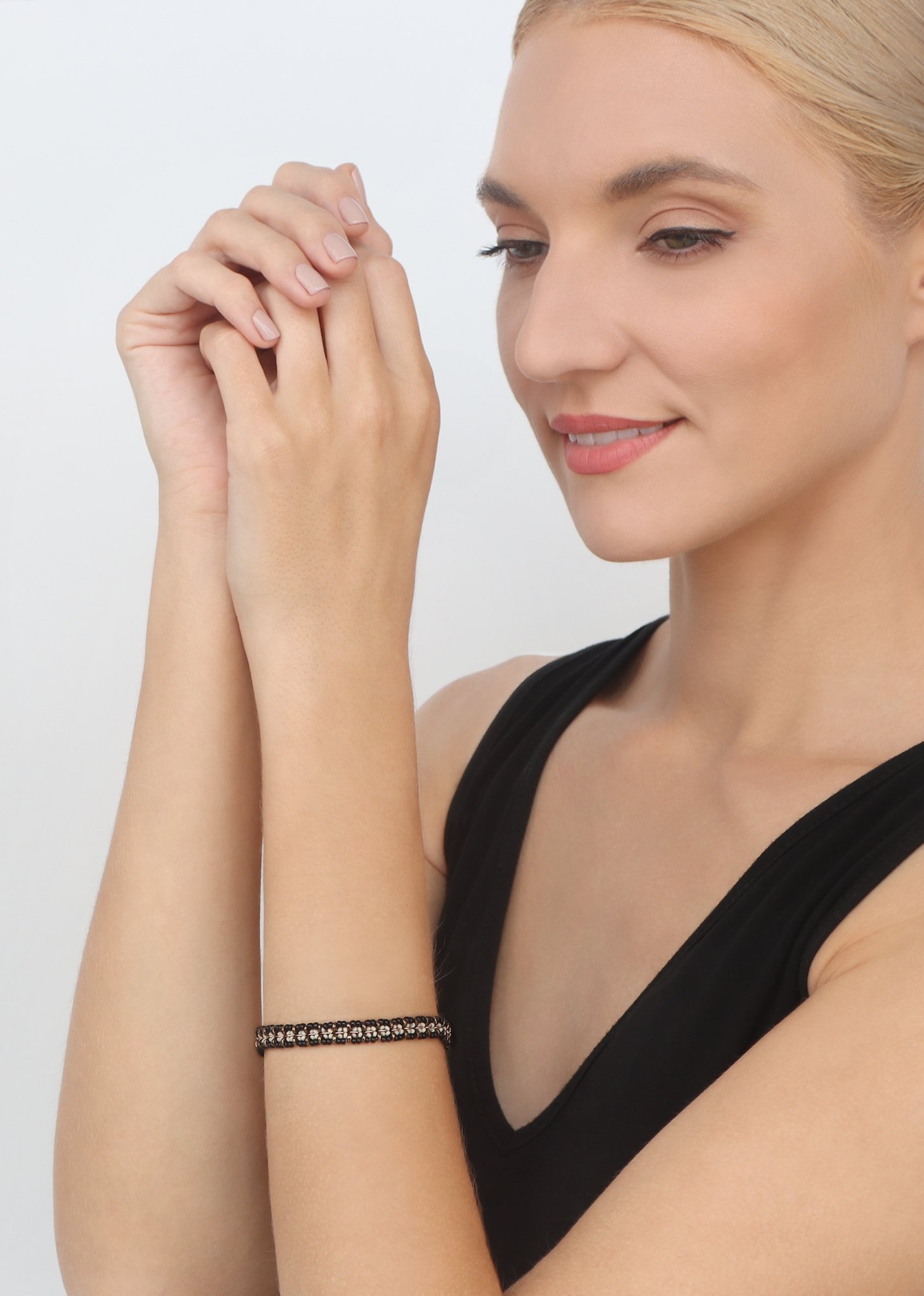 image pour Bracelet African Kiss Noir / Blanc  