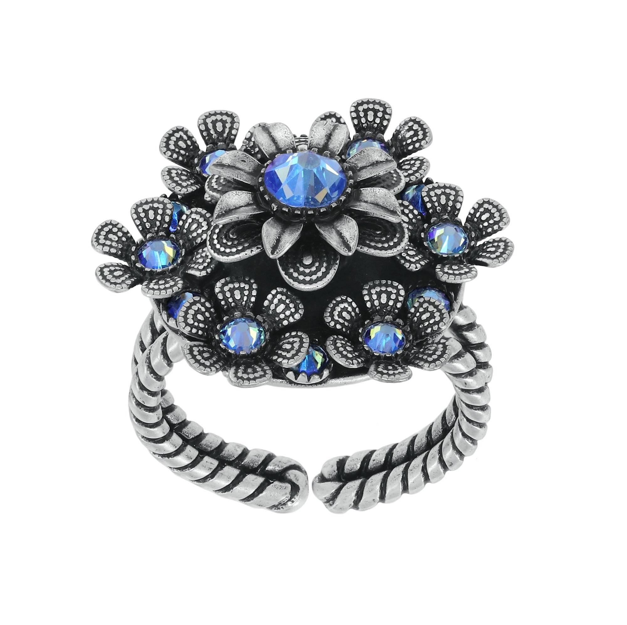 Bild für Ring Love, Shine and Flowers Blau  