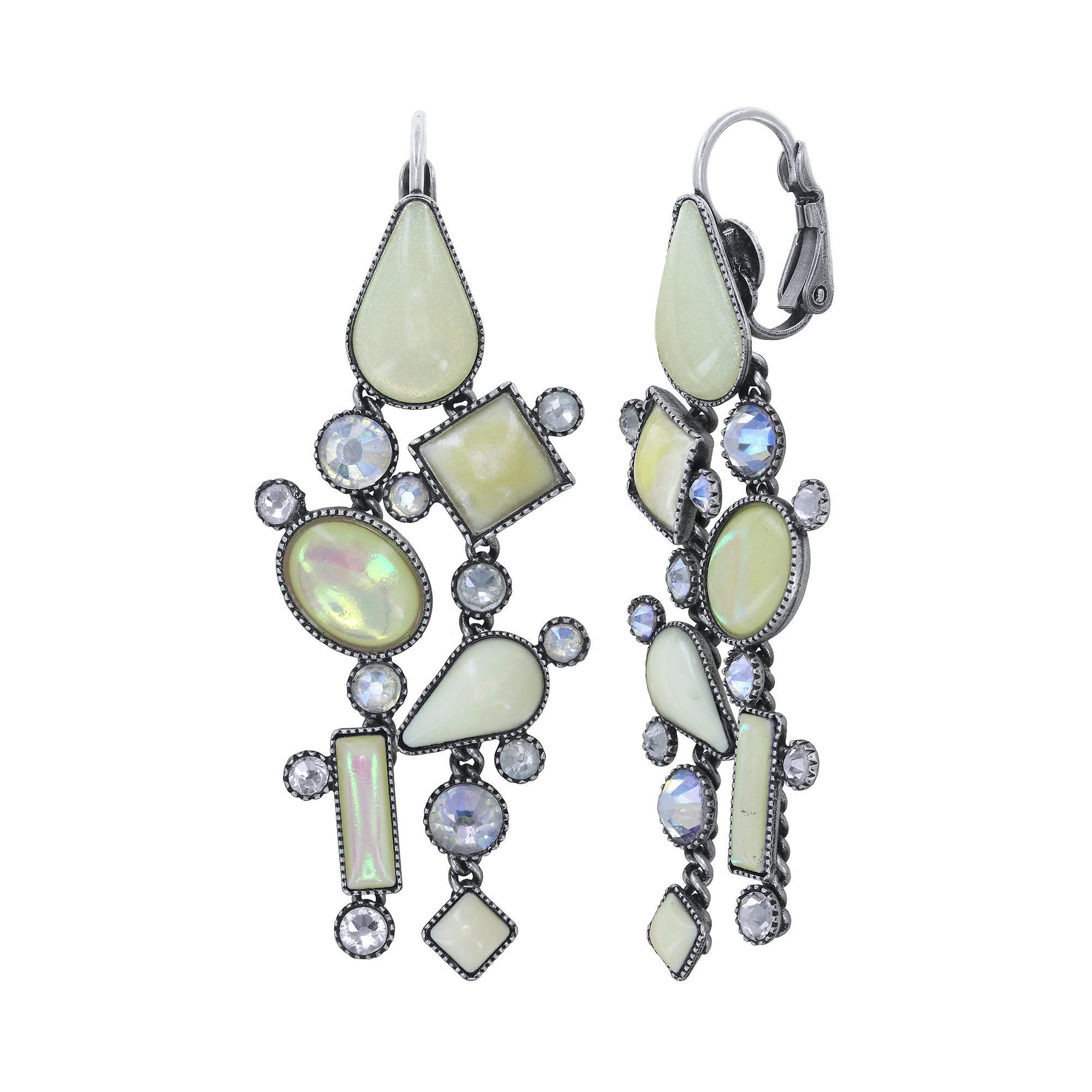 image for Earring eurowire dangling Afternoon Bling White  