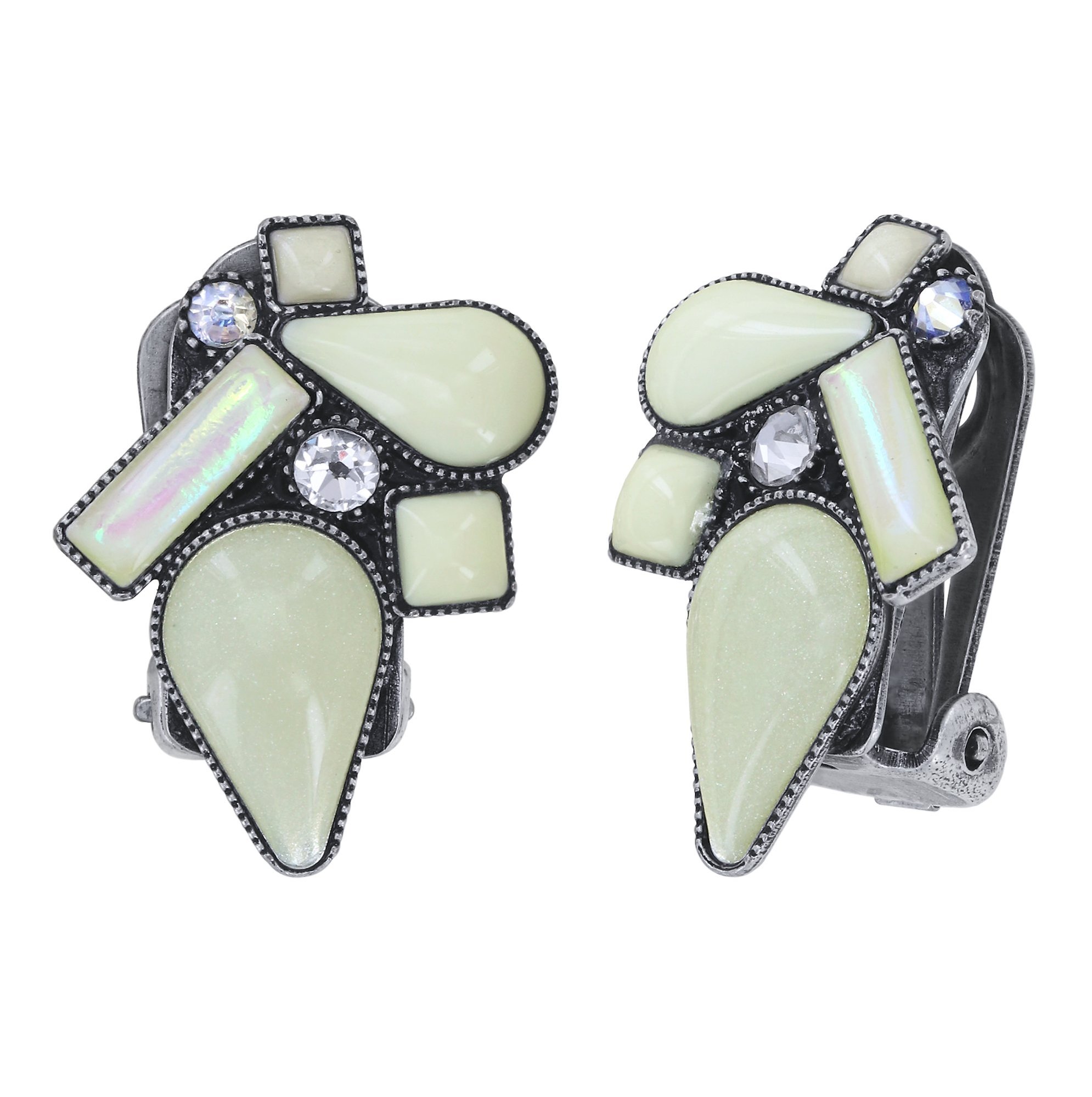 image pour Boucles d'oreilles Clip Afternoon Bling Blanc  