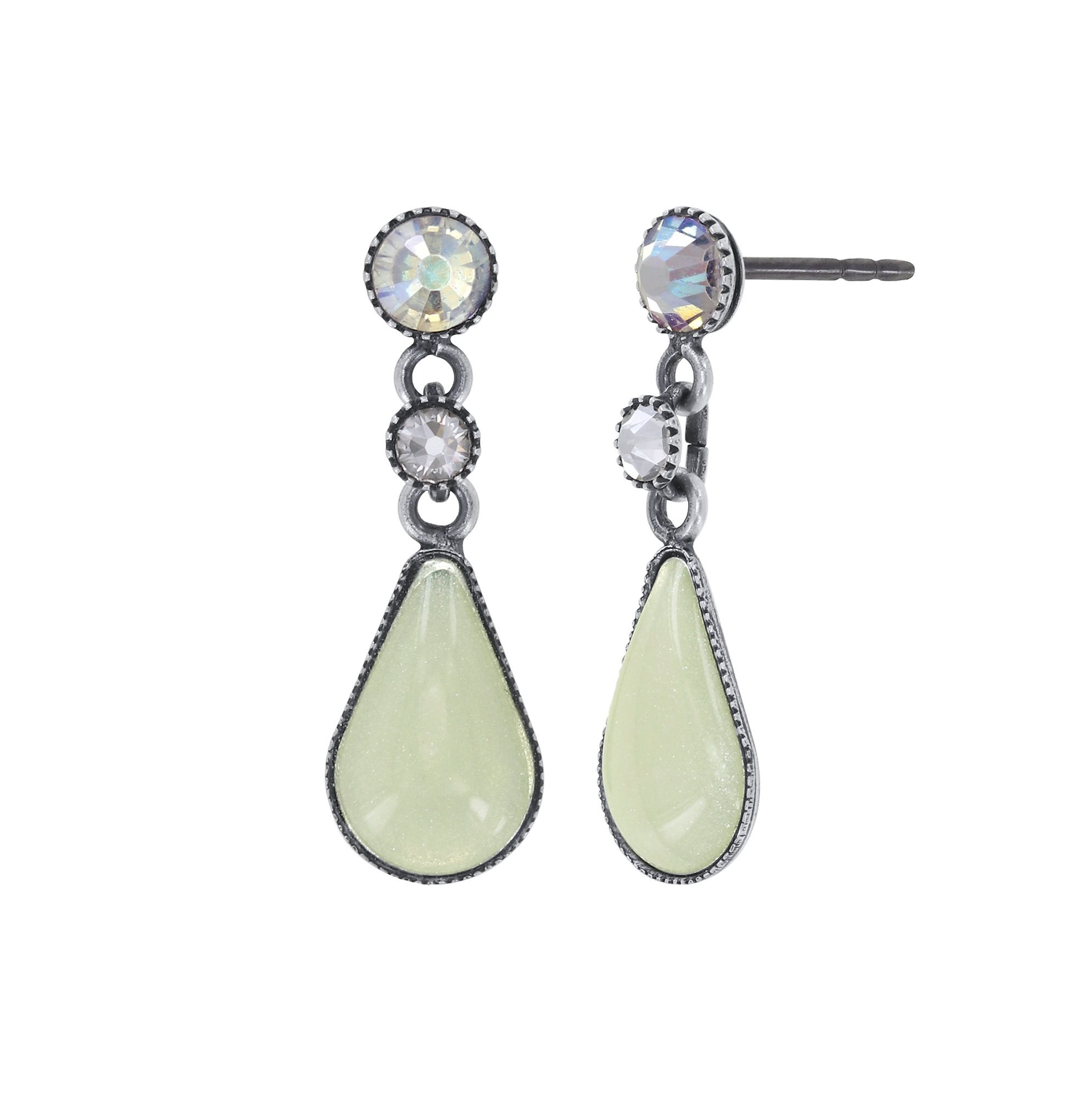 image for Earring Stud Dangling Afternoon Bling White  