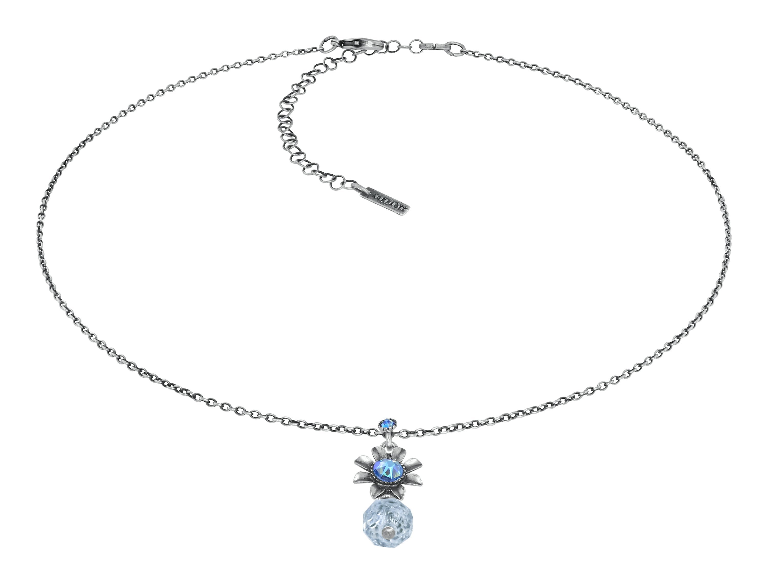 Bild für Halskette mit Anh&auml;nger Love, Shine and Flowers Blau  