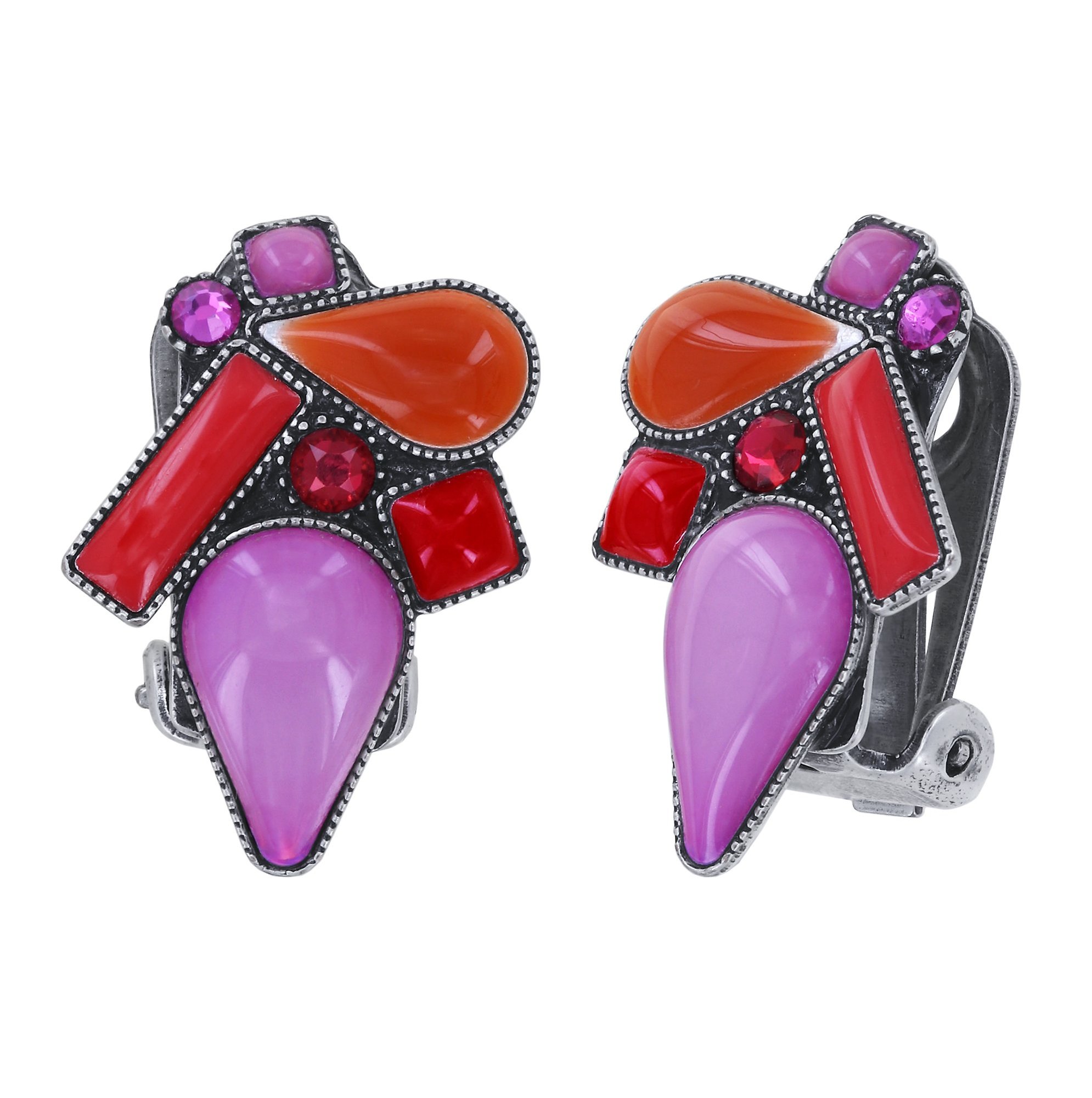 image for Earring Clip Afternoon Bling Red  