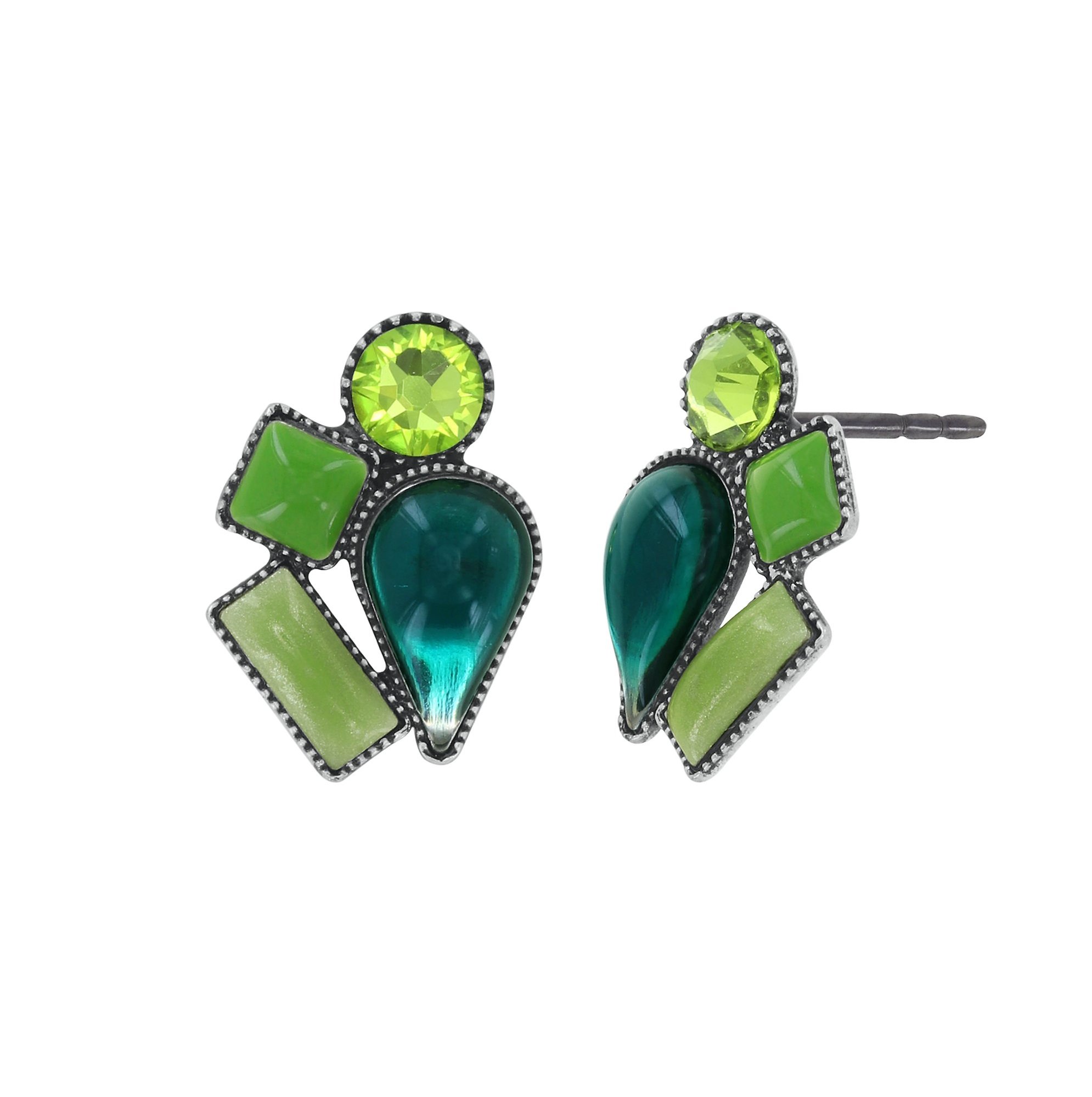 image for Earring Stud Afternoon Bling Green  